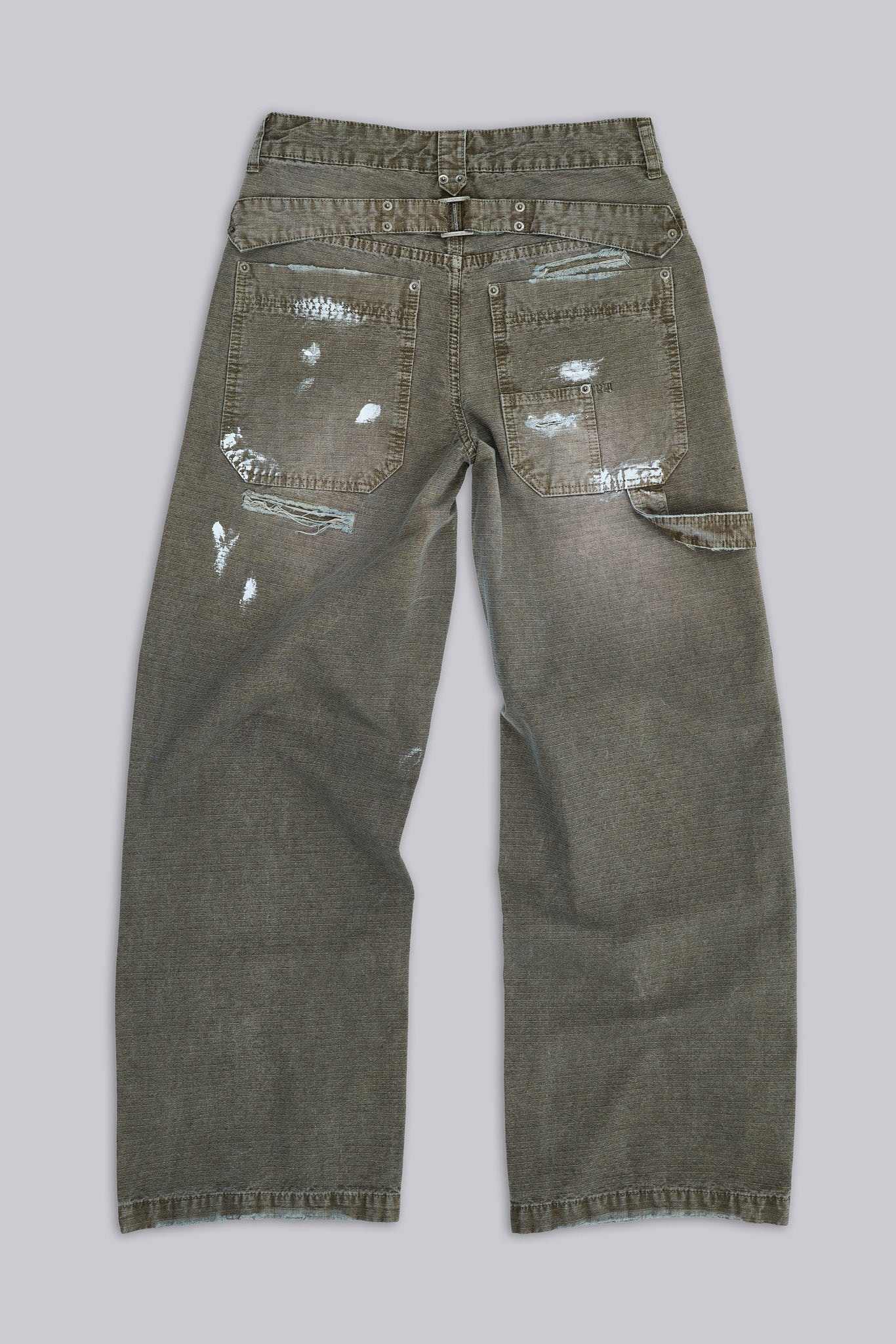Painted Khaki Ripstop Carpenter Jeans