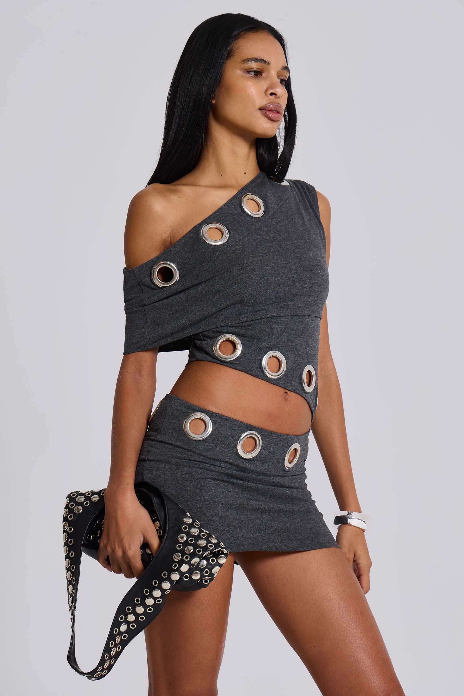 jaded london zarco asymmetric mini dress with eyelets Jaded London Zarco Asymmetric Mini Dress With Eyelets Size U.S. 10