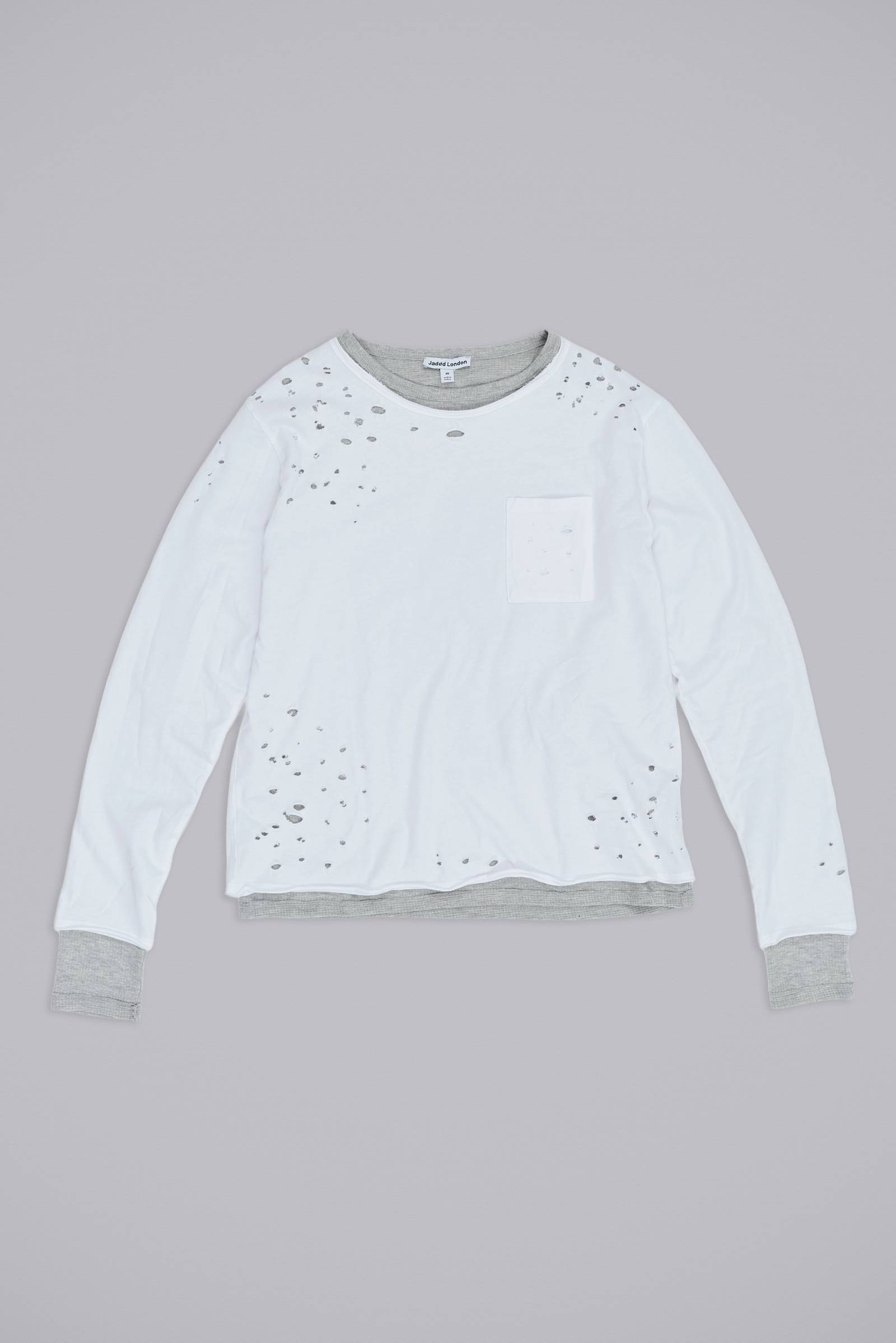 Distressed Double-Layered Waffle Top