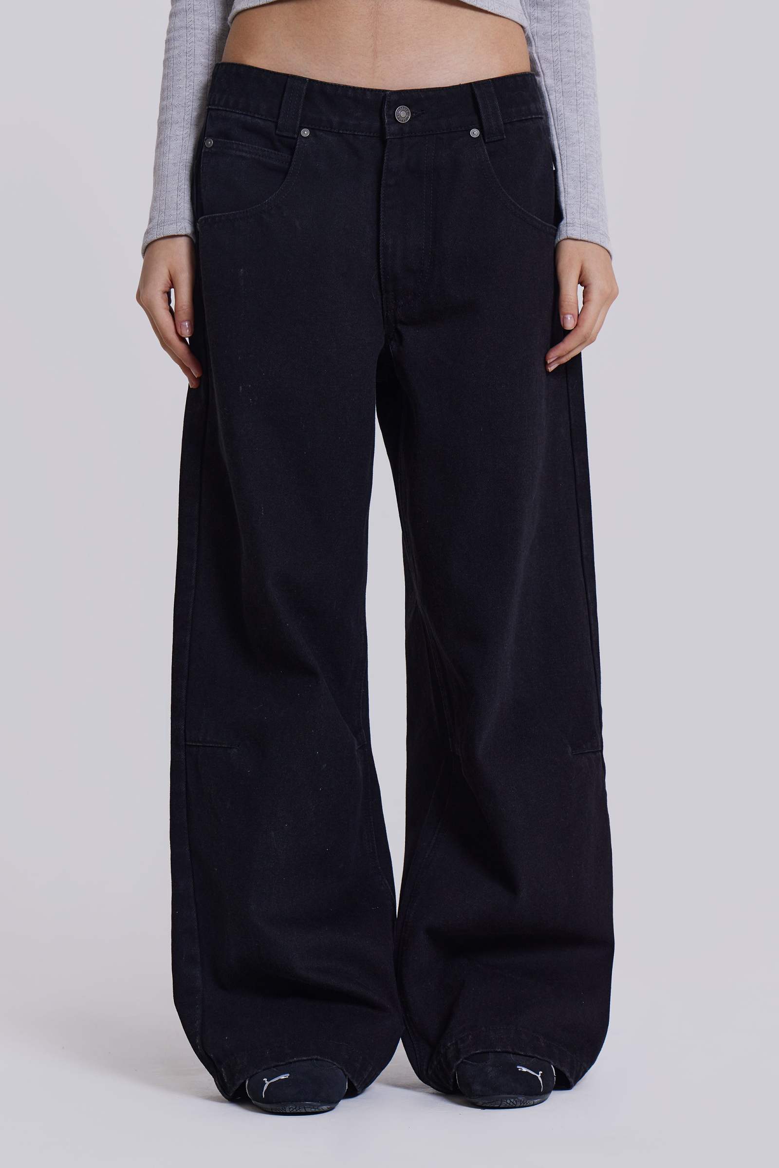 Shop Solid Black Colossus Jeans | Jaded London | Clothing