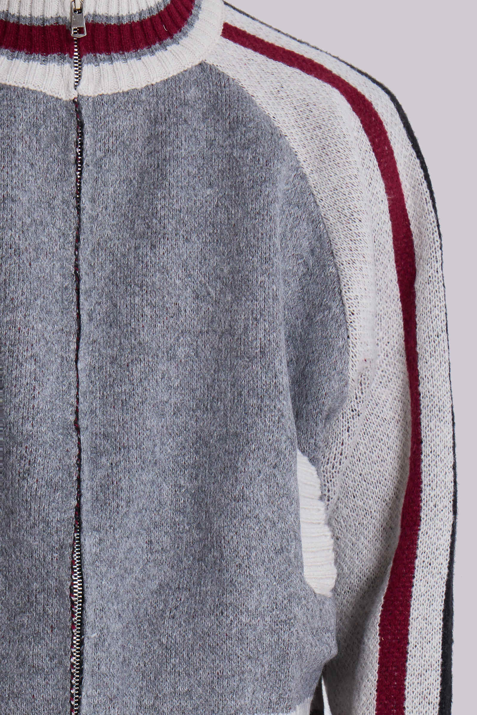 Grey Team 85 Knitted Bomber Jacket