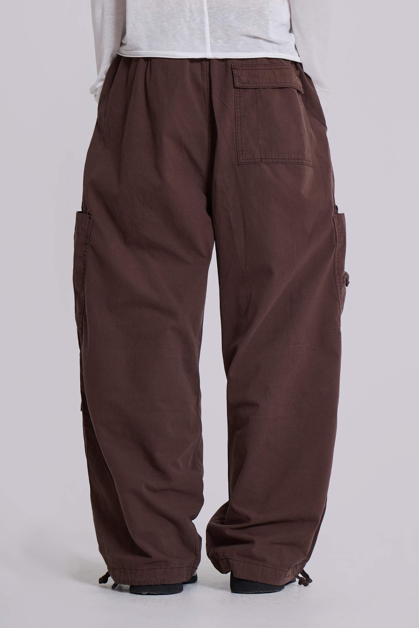 Brown Parachute Cargo Pants