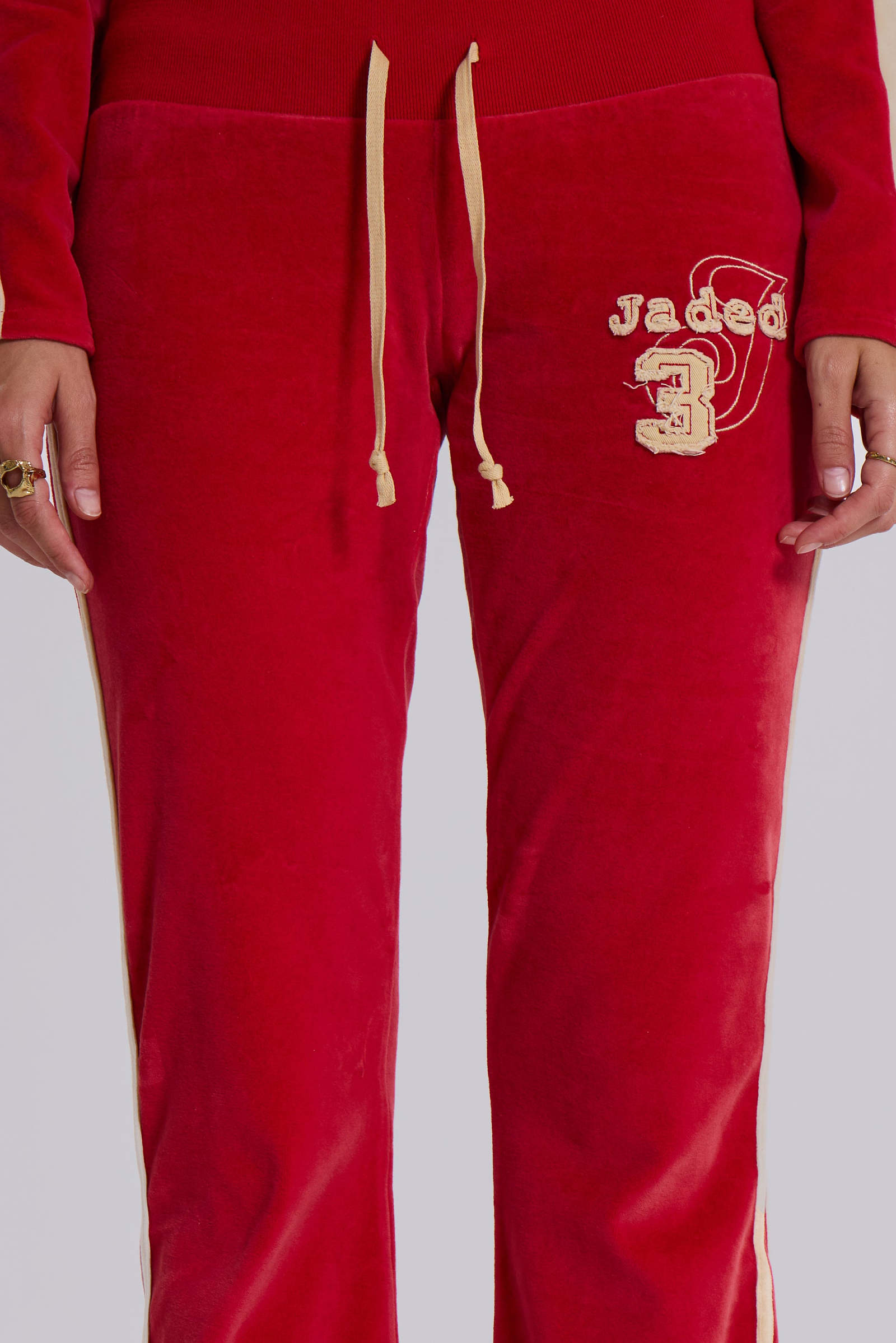 Shop Three Velour Low-rise Bootcut Trousers | Jaded London | Clothing