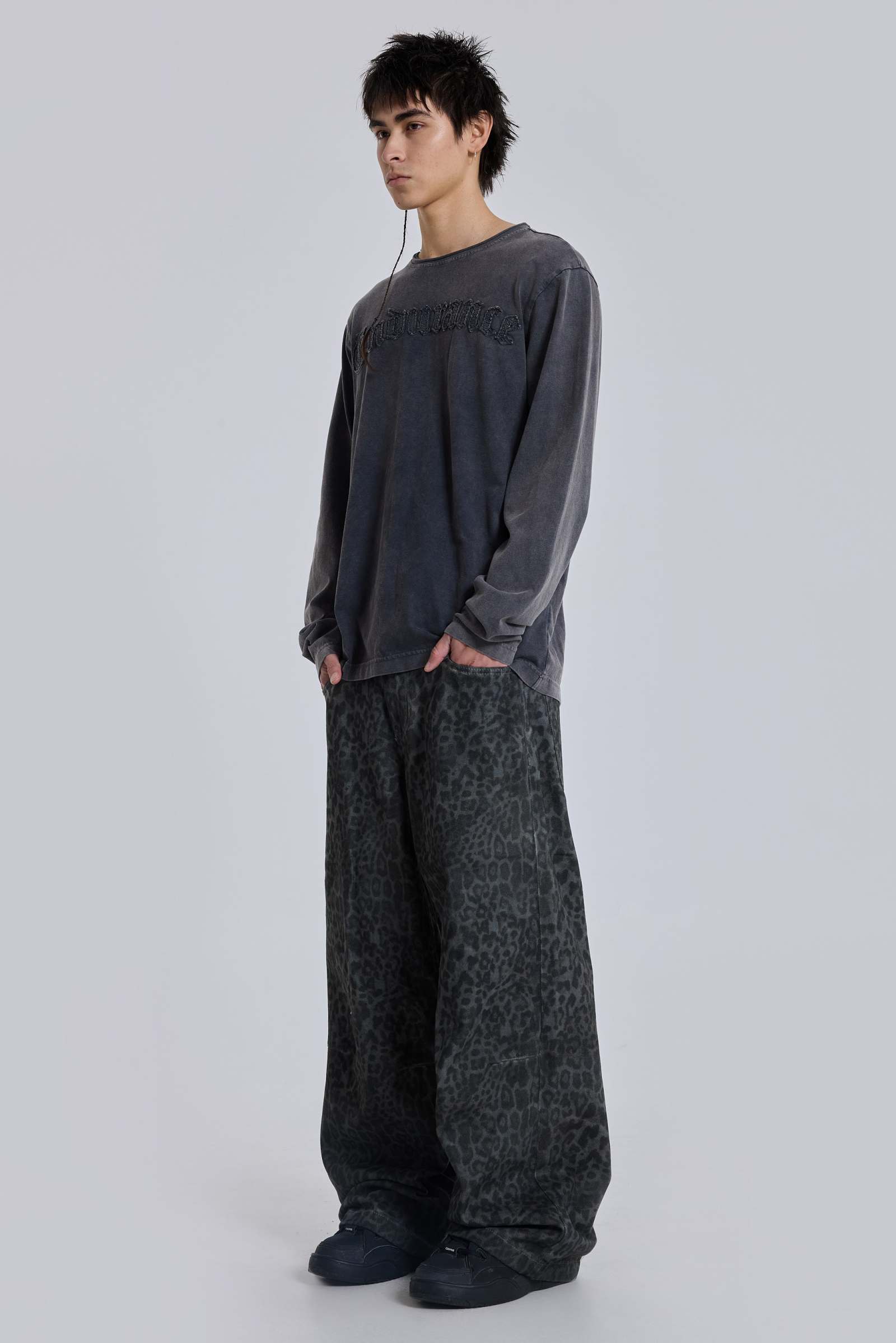 Charcoal Leopard Fade Colossus Jeans
