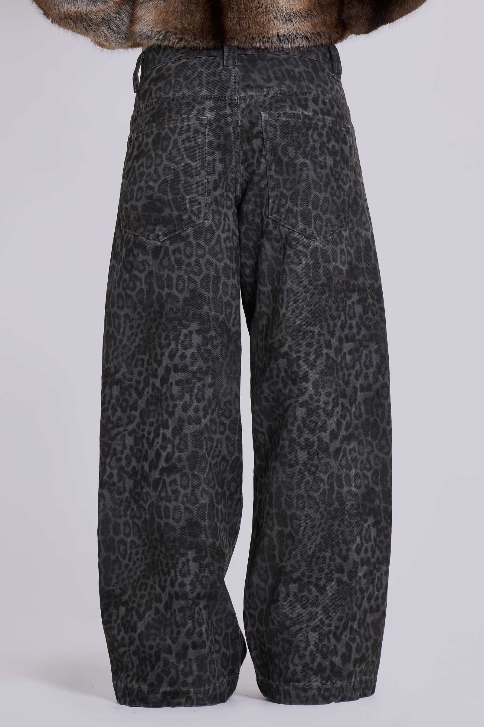 Charcoal Leopard Fade Colossus Jeans | Jaded London | Clothing