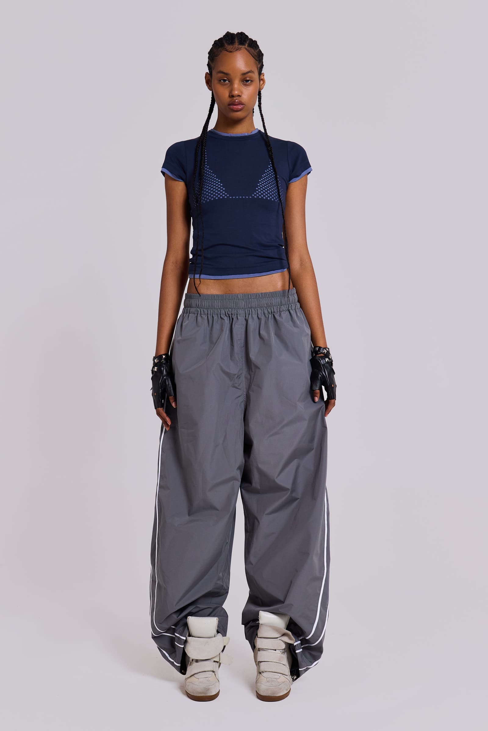 Grey Micro Fibre XL Joggers | Jaded London | Clothing