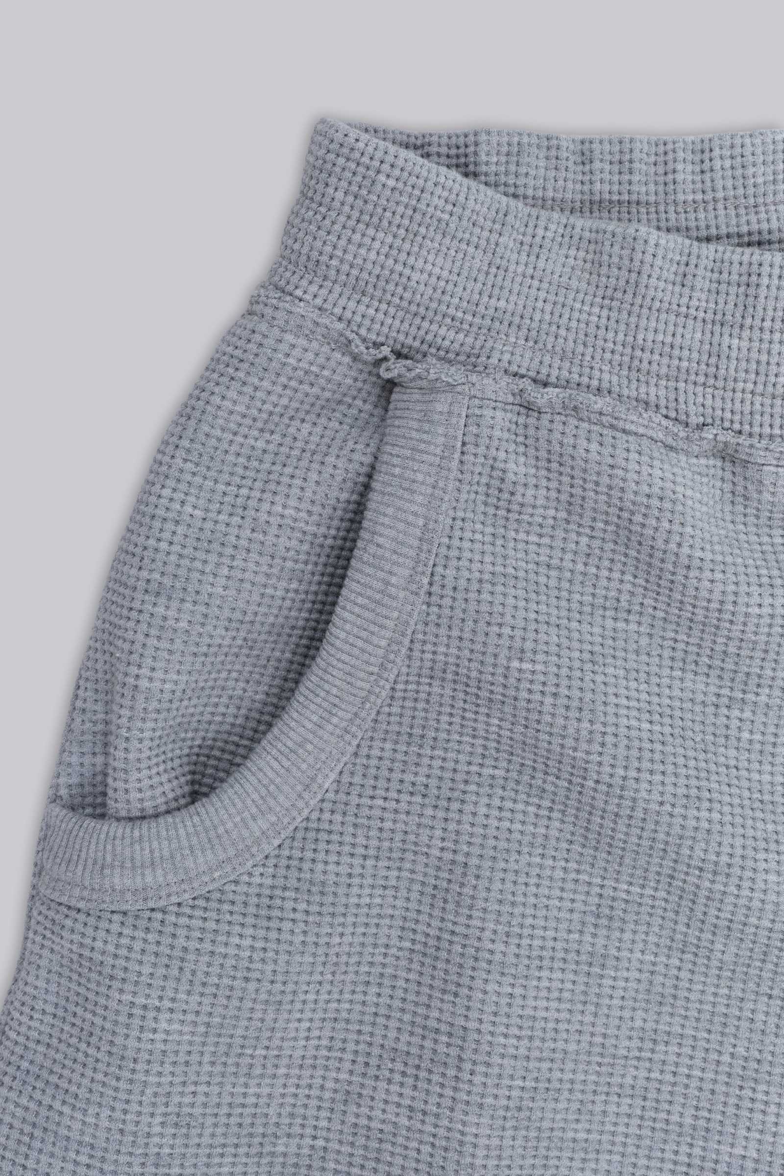 Grey Marl Waffle Monster Jogger Shorts