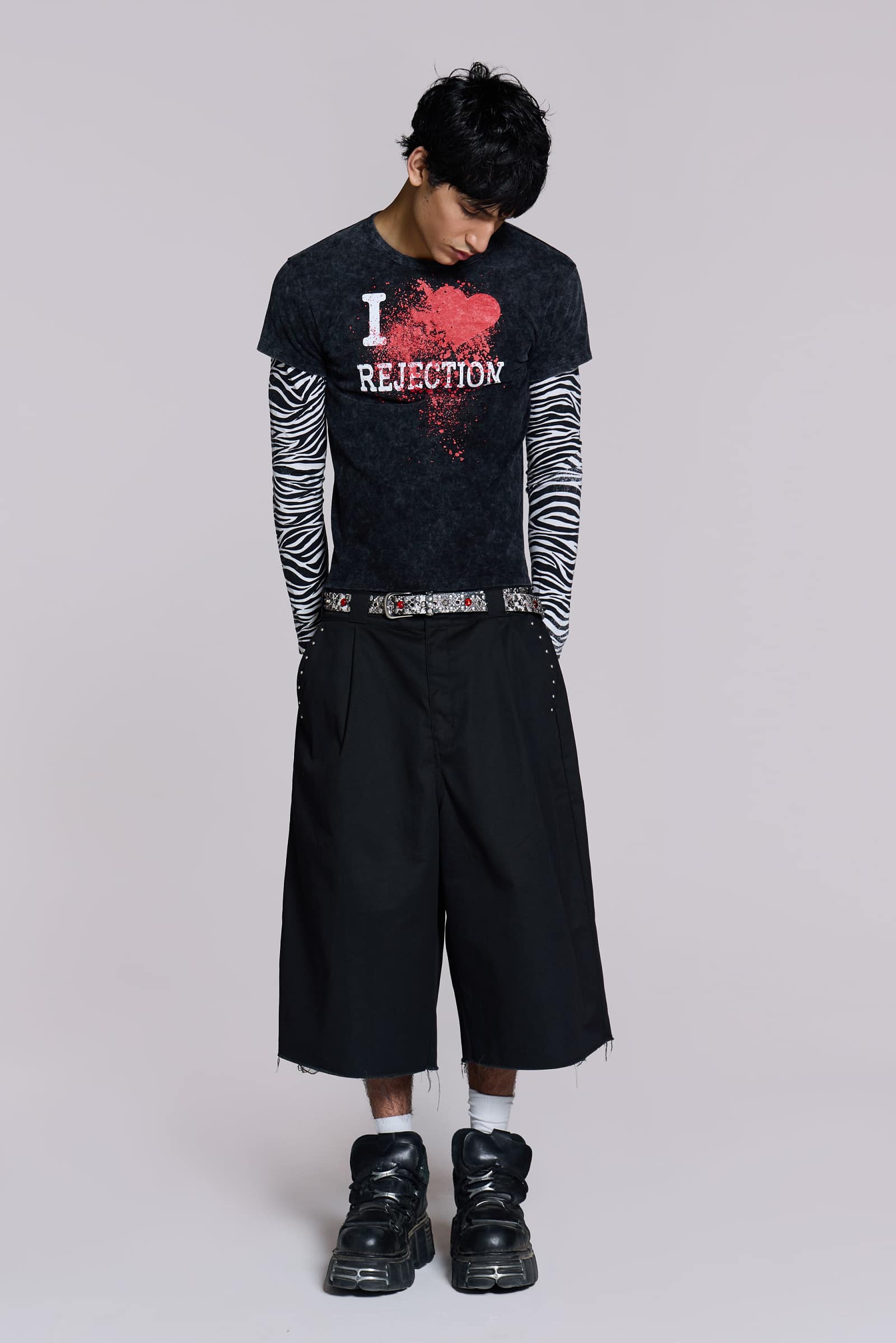 Studded Black XL Goliath Baggy Shorts | Jaded London | Clothing