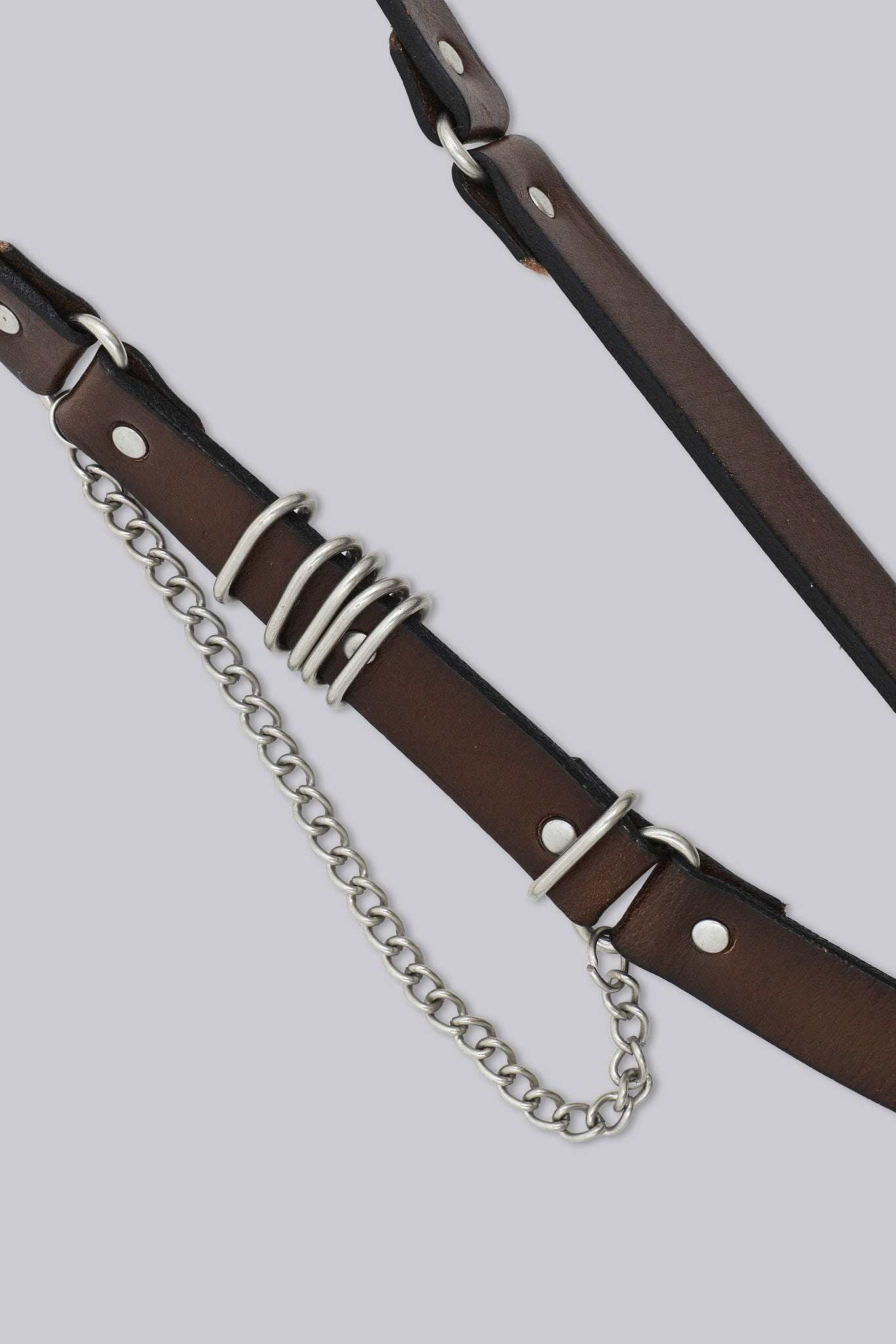 Saddle Skinny Brown Leather Belt