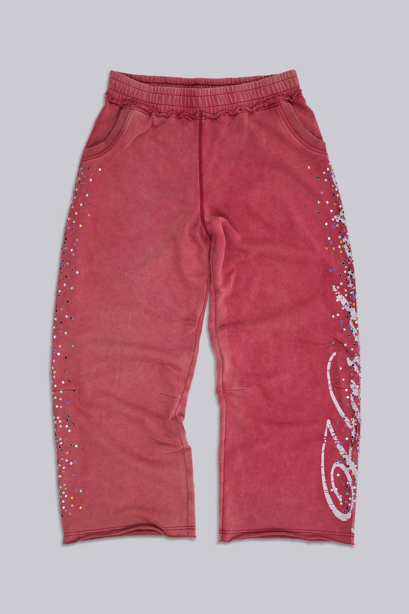 Burgundy Hardcore Jewel Monster Joggers