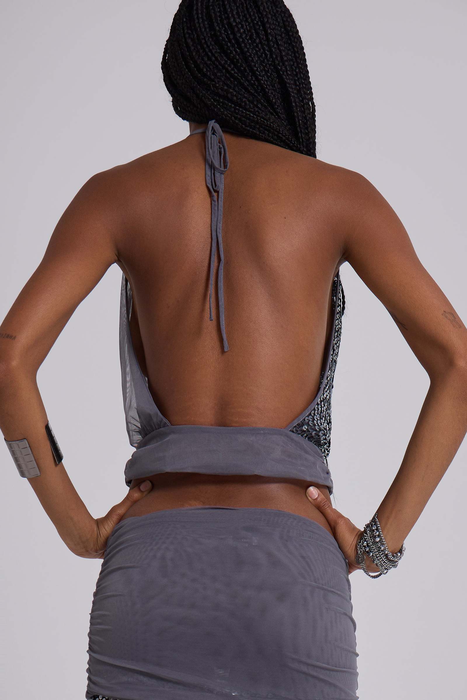 Selina Sequin Backless Top