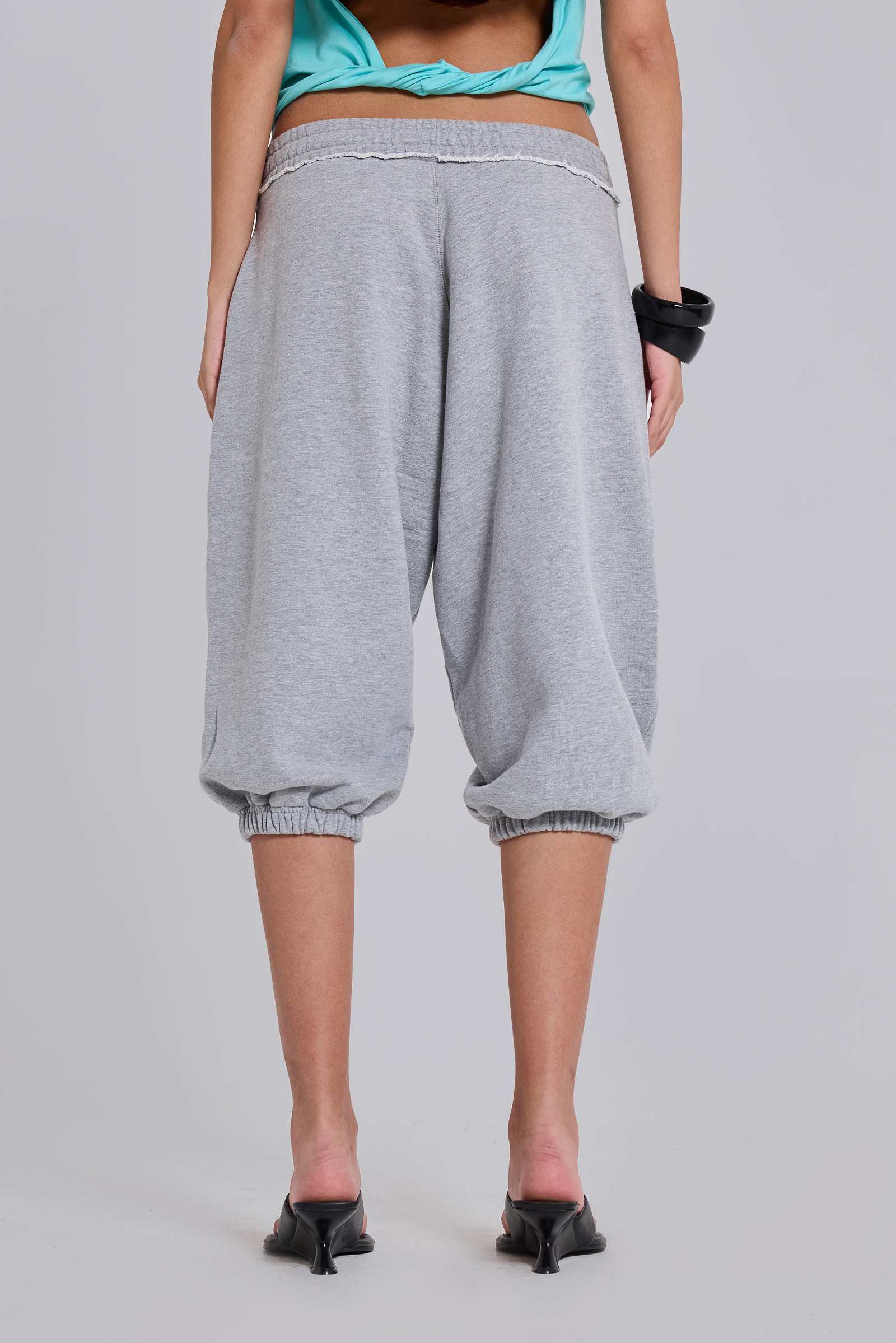 Grey Marl Cropped Monster Joggers