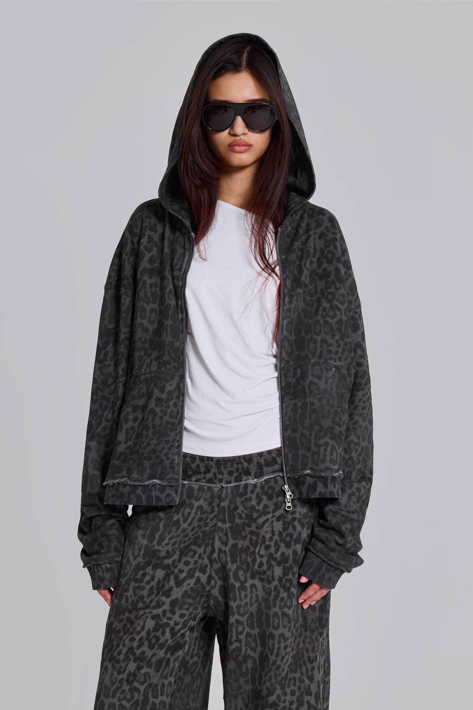Charcoal Leopard Monster Hoodie