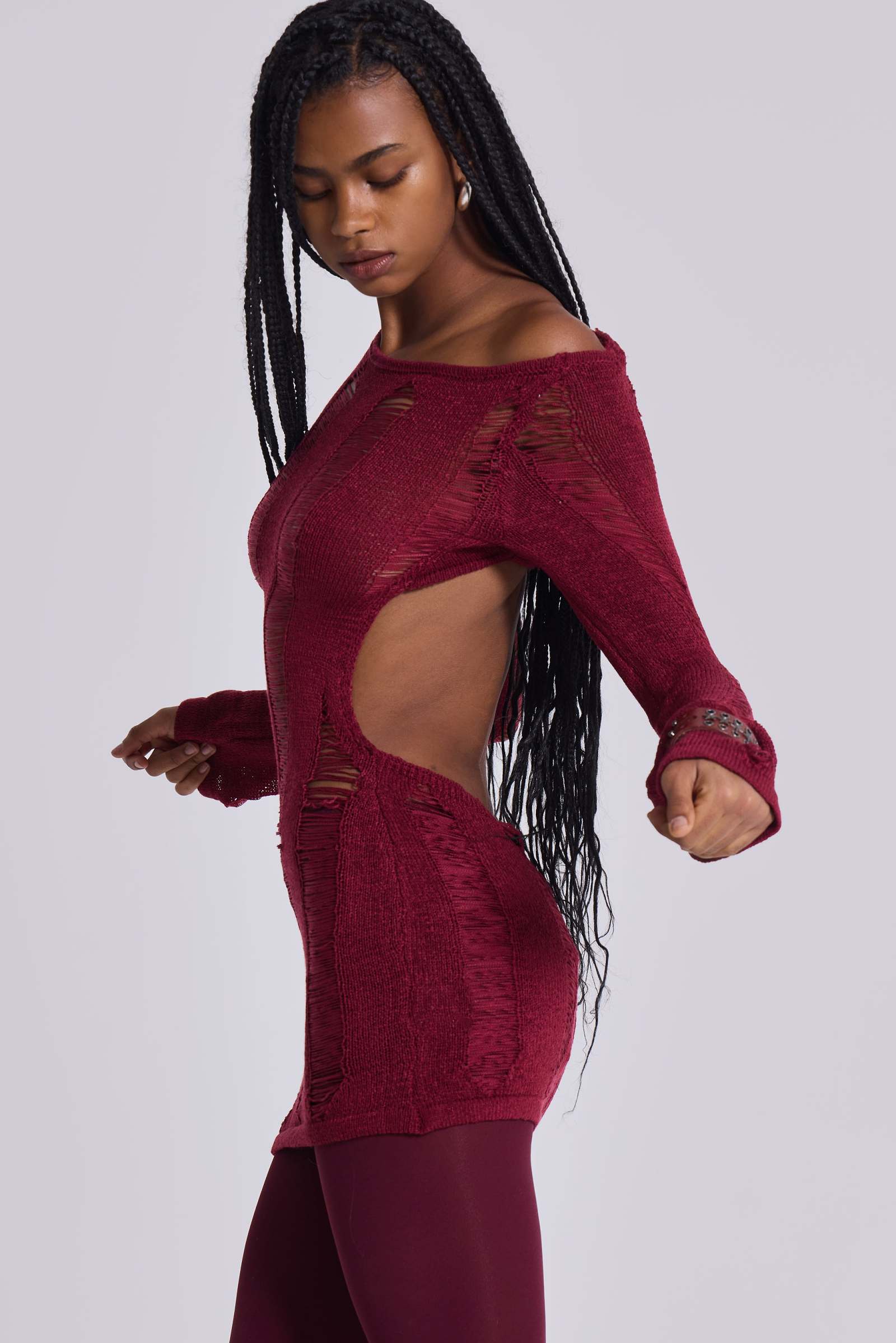 burgundy umbra dress Jaded London Umbra Dress Burgundy, Size 6, Stretchy