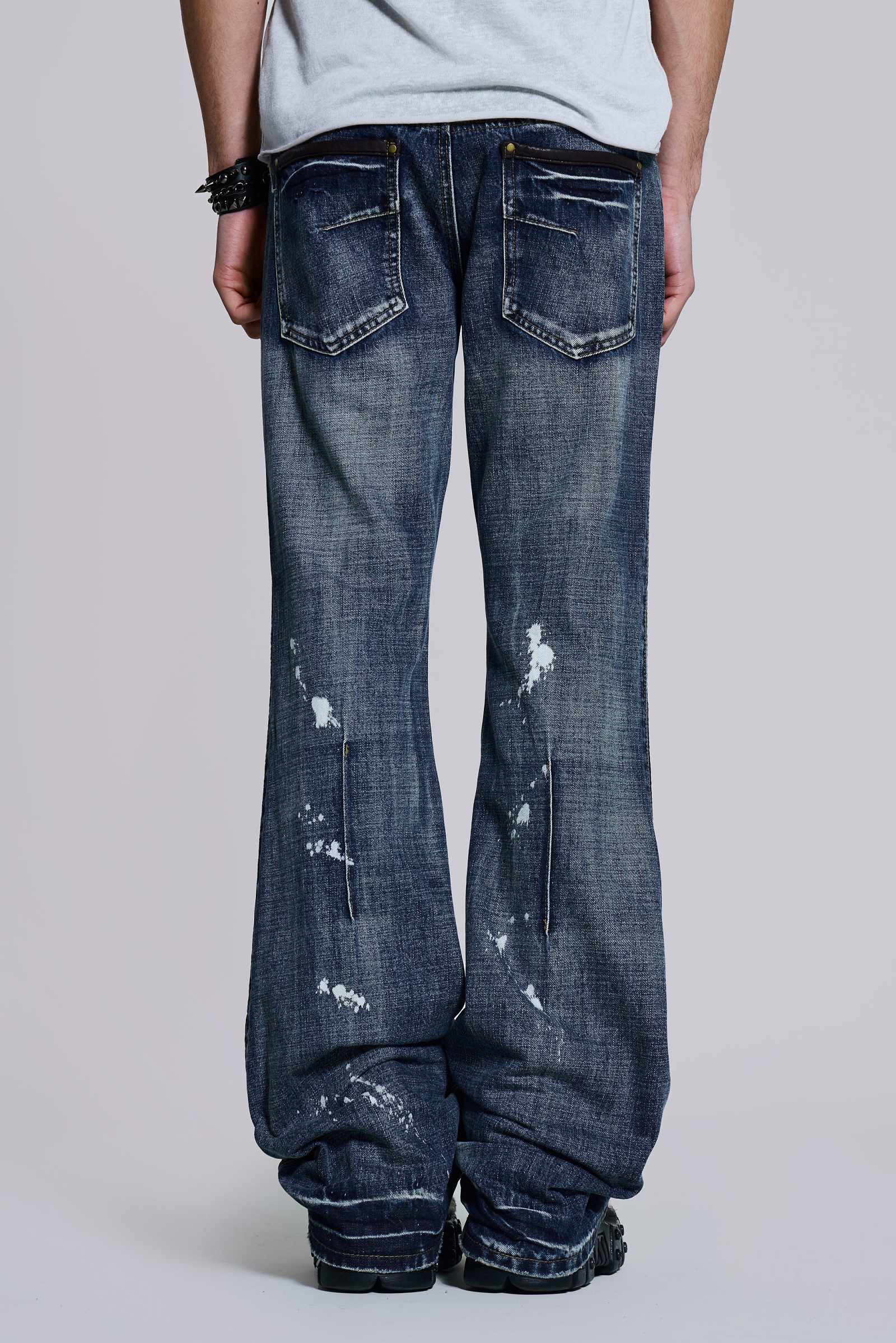Vintage Blue Feather Drift Bootcut Jeans