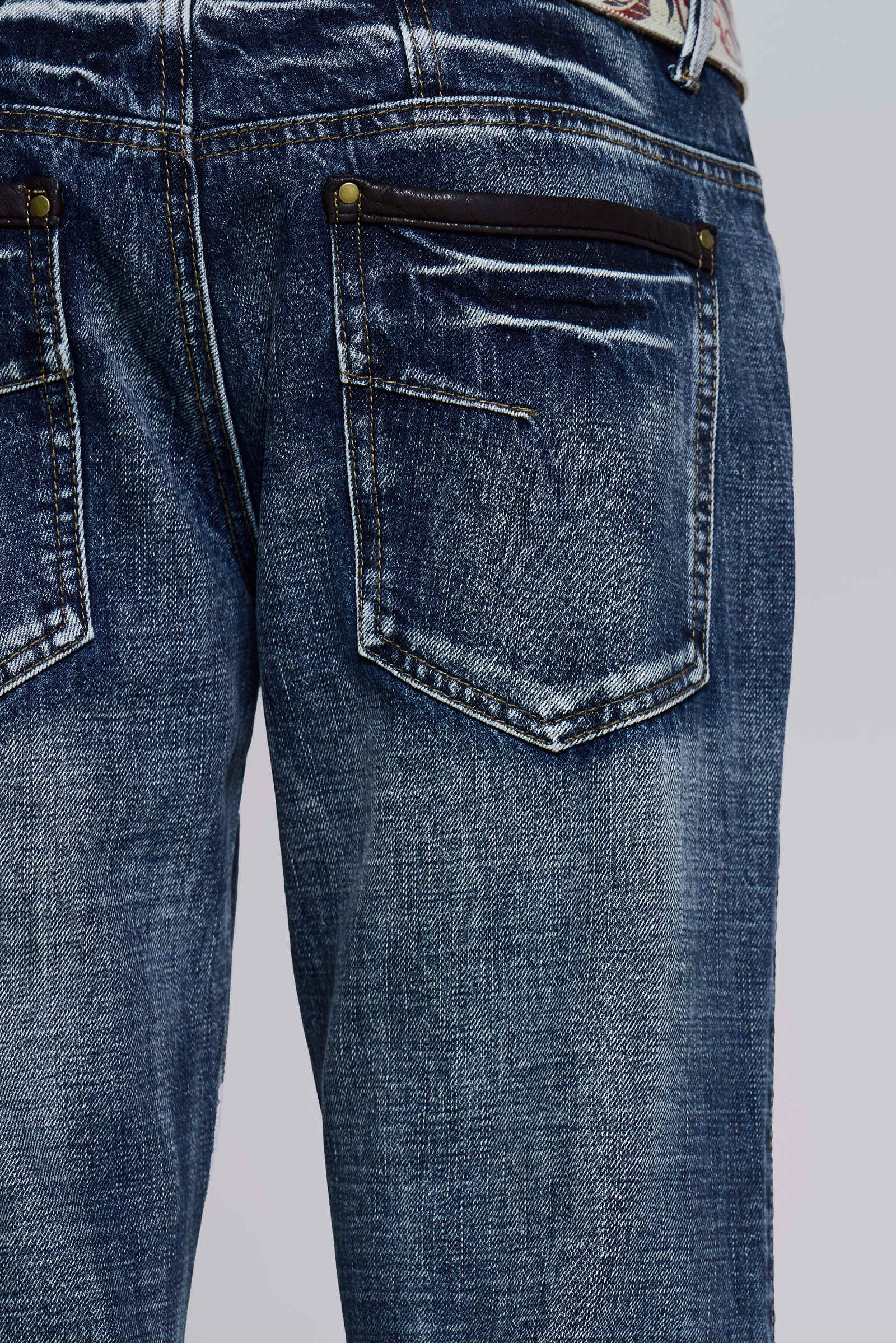 Vintage Blue Feather Drift Bootcut Jeans