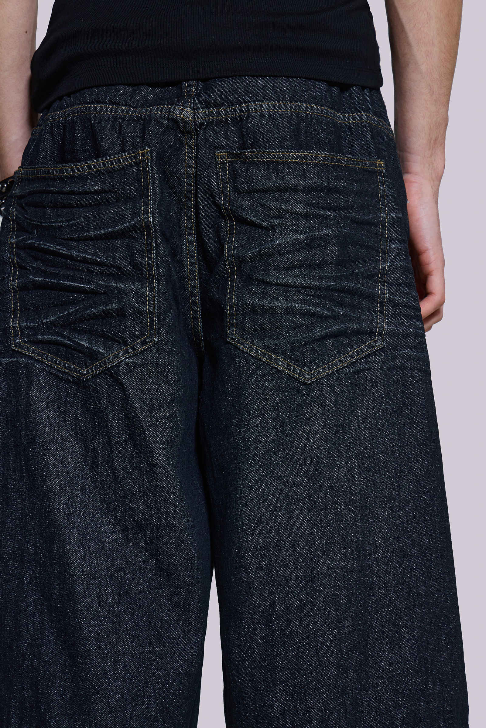 Creased Indigo Colossus Jorts