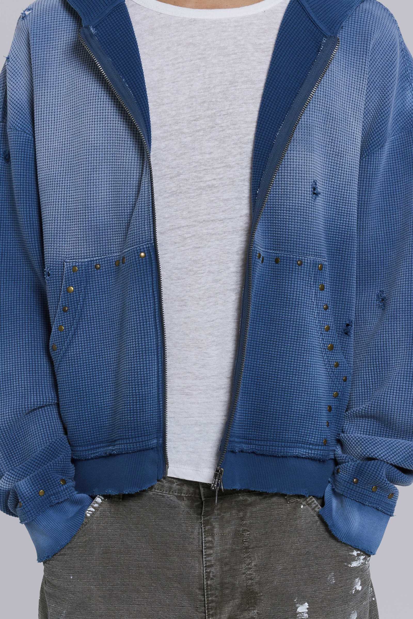 Sunfade Waffle Studded Hoodie