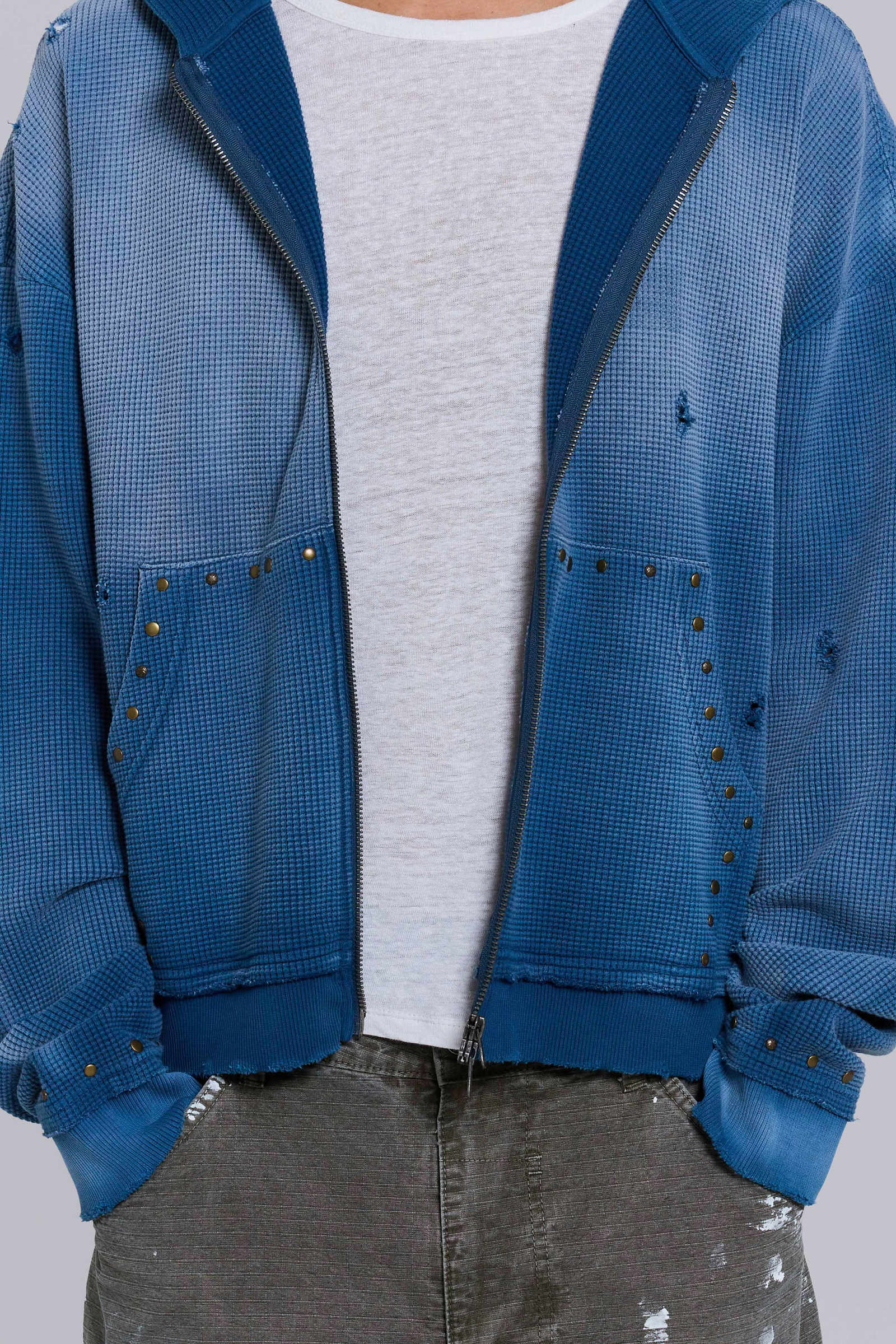 Sunfade Waffle Studded Hoodie