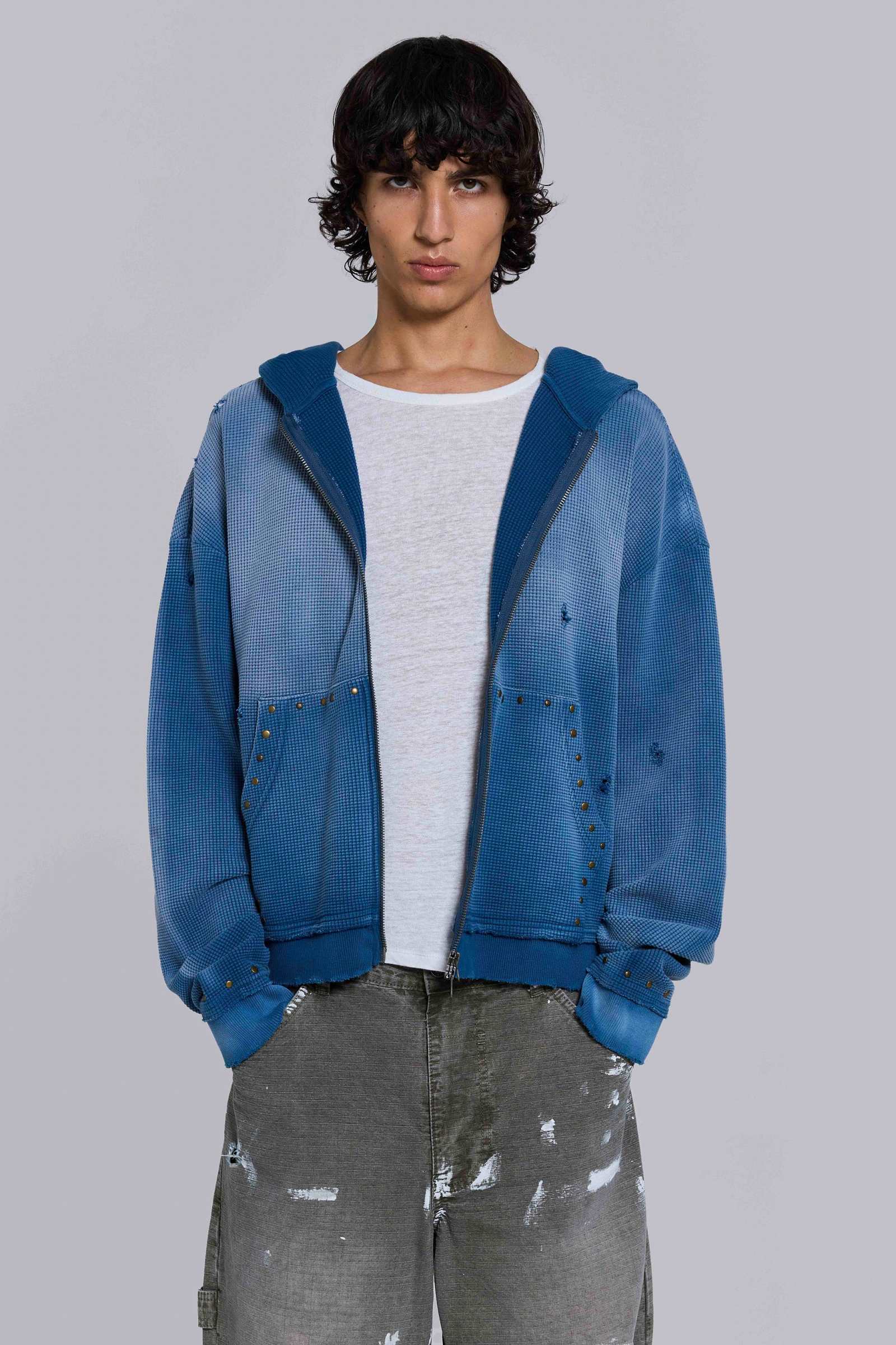 Sunfade Waffle Studded Hoodie