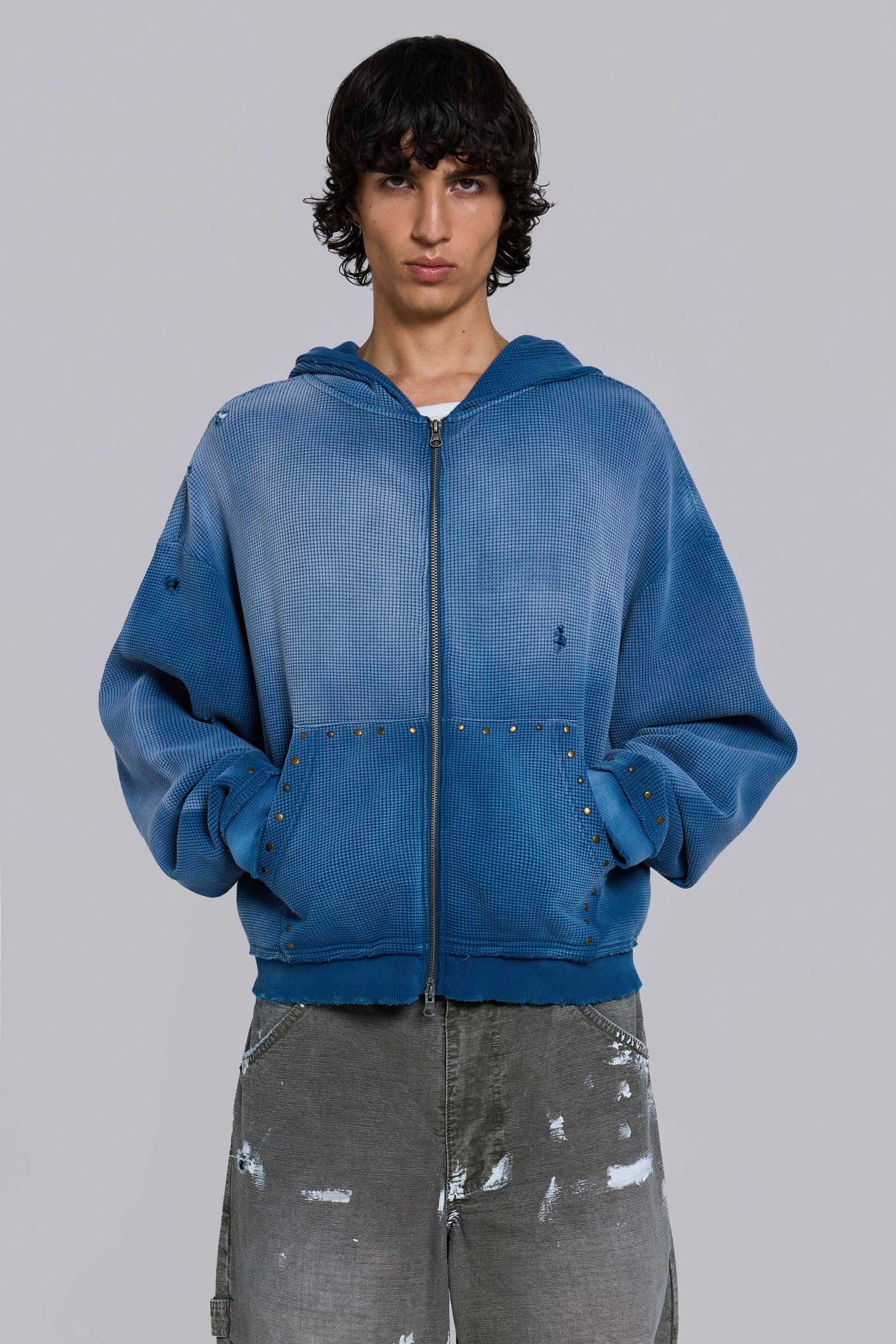 Sunfade Waffle Studded Hoodie