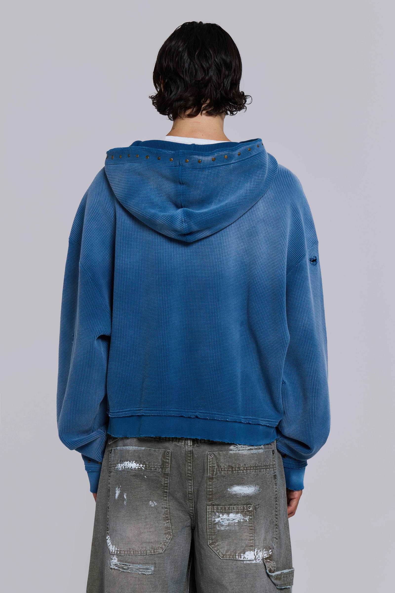 Sunfade Waffle Studded Hoodie