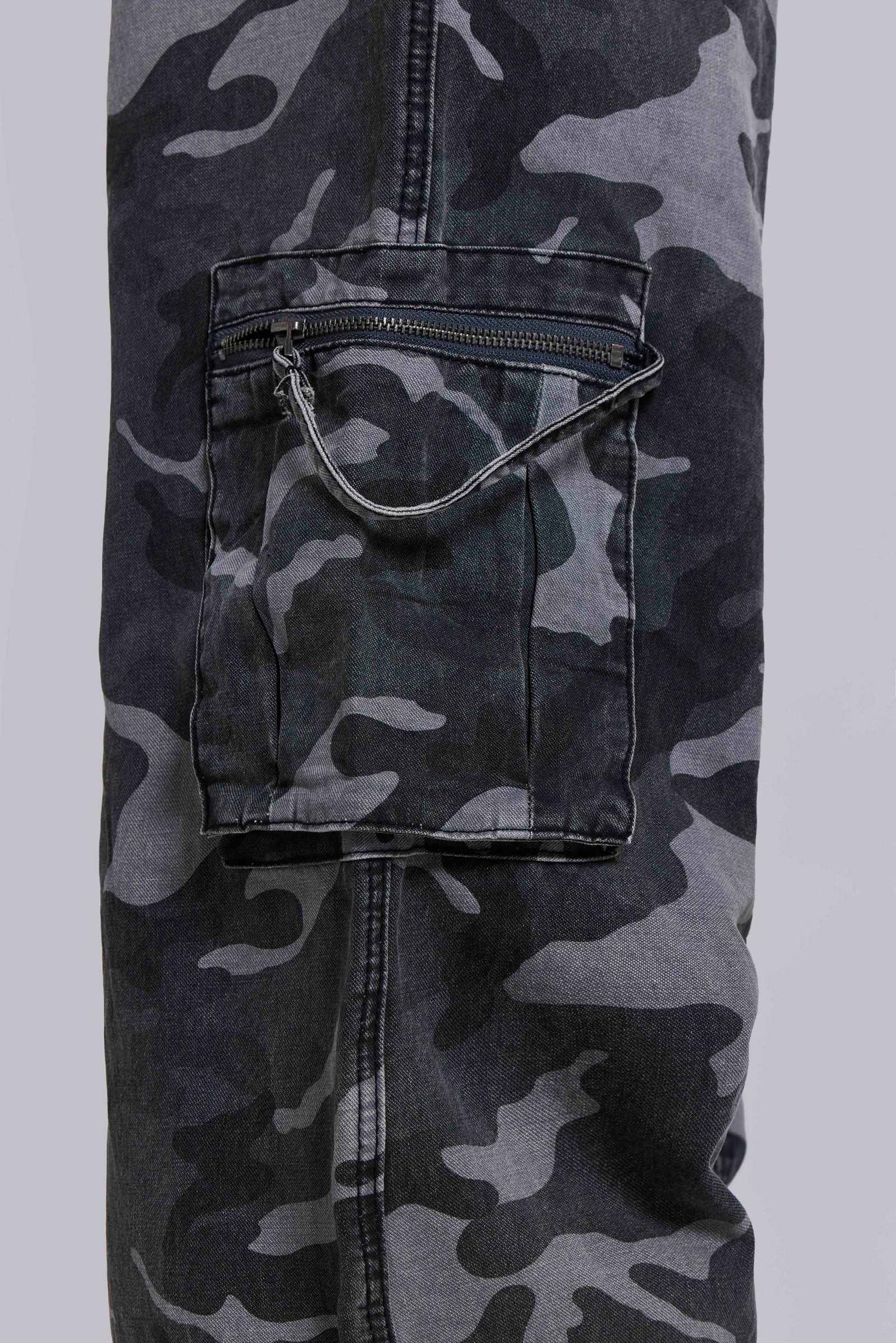 Washed Black Trooper Camo Cargo Pant
