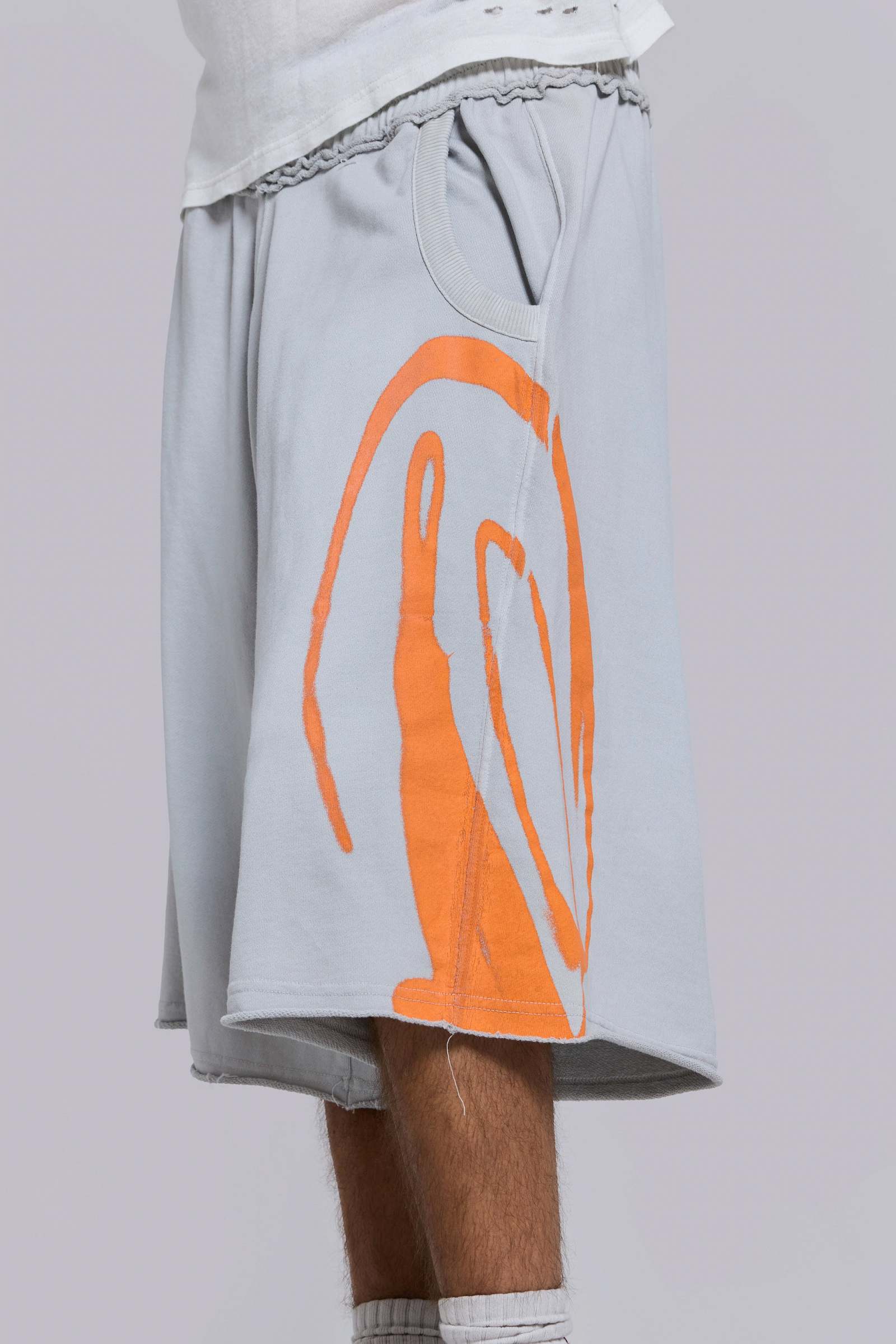 Grey Airbrush Diving Monster Jogger Shorts