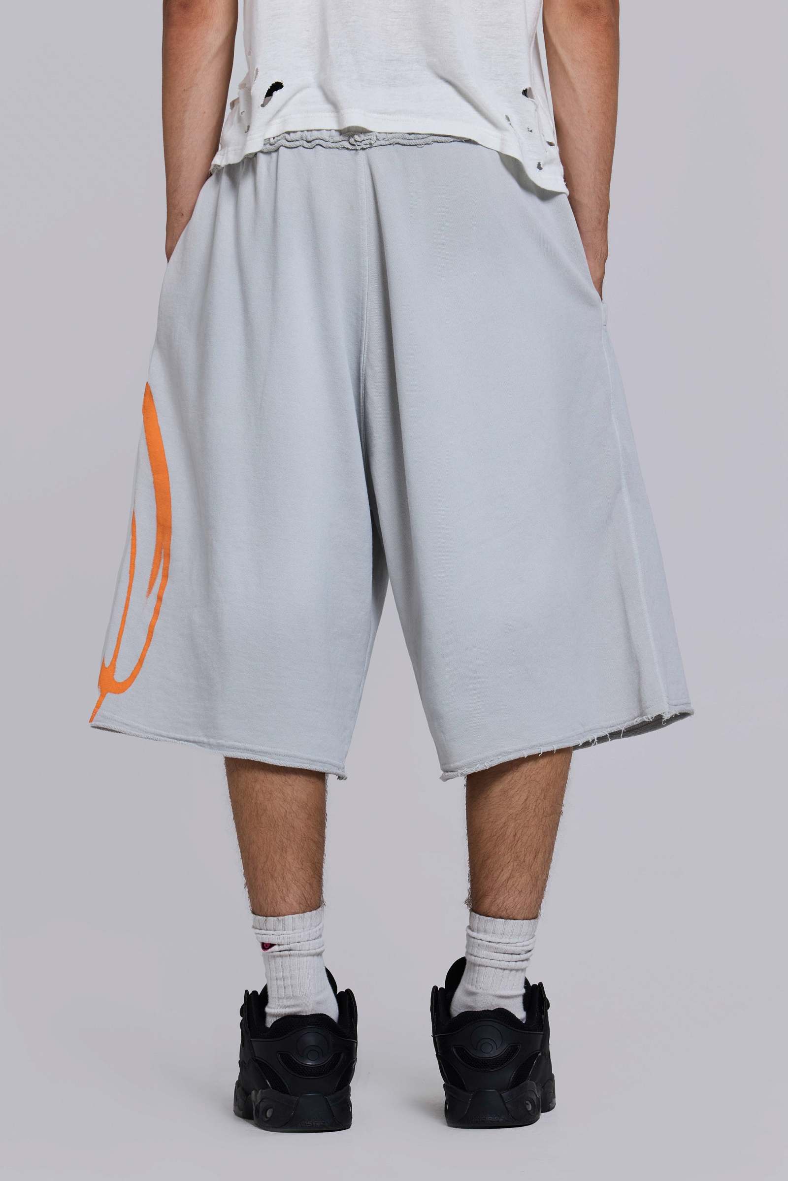Grey Airbrush Diving Monster Jogger Shorts