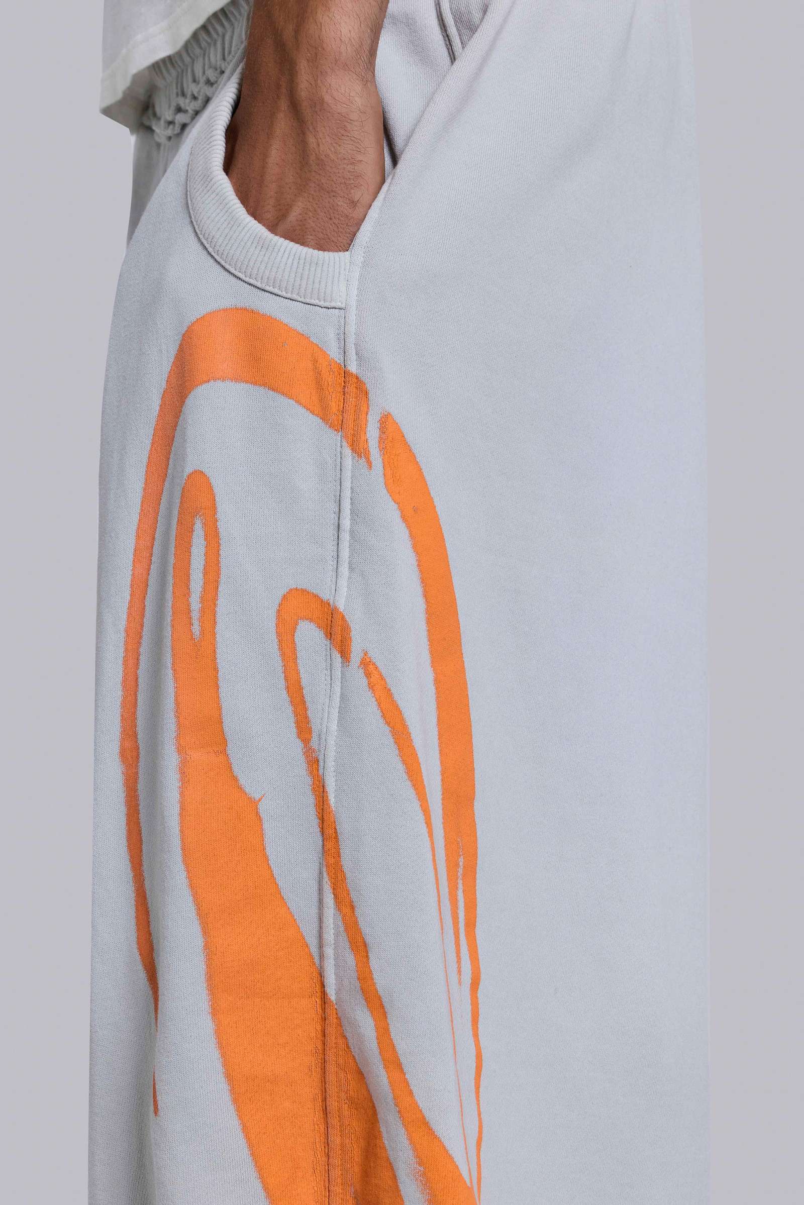 Grey Airbrush Diving Monster Jogger Shorts