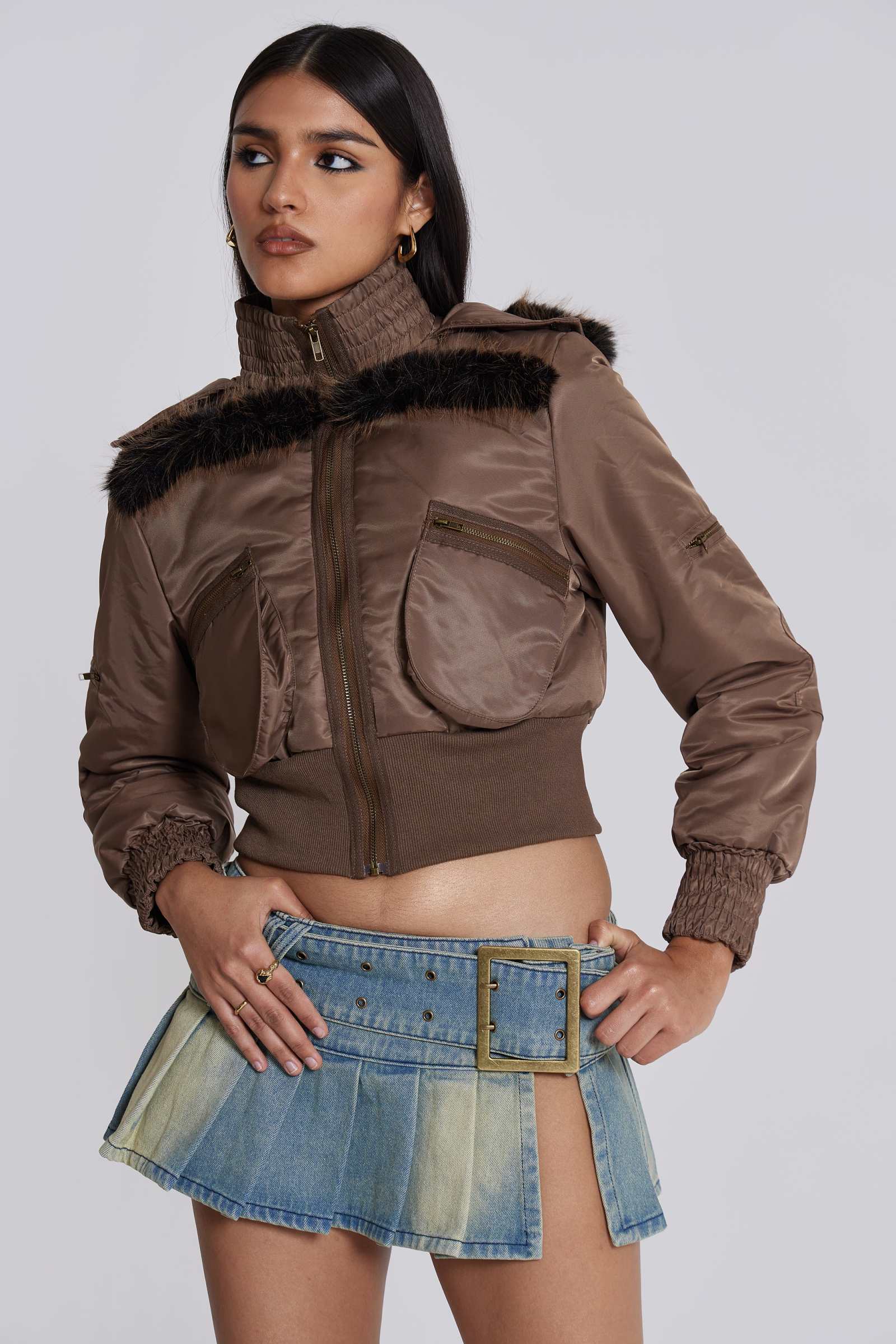 Ludlow Denim Mini Skirt