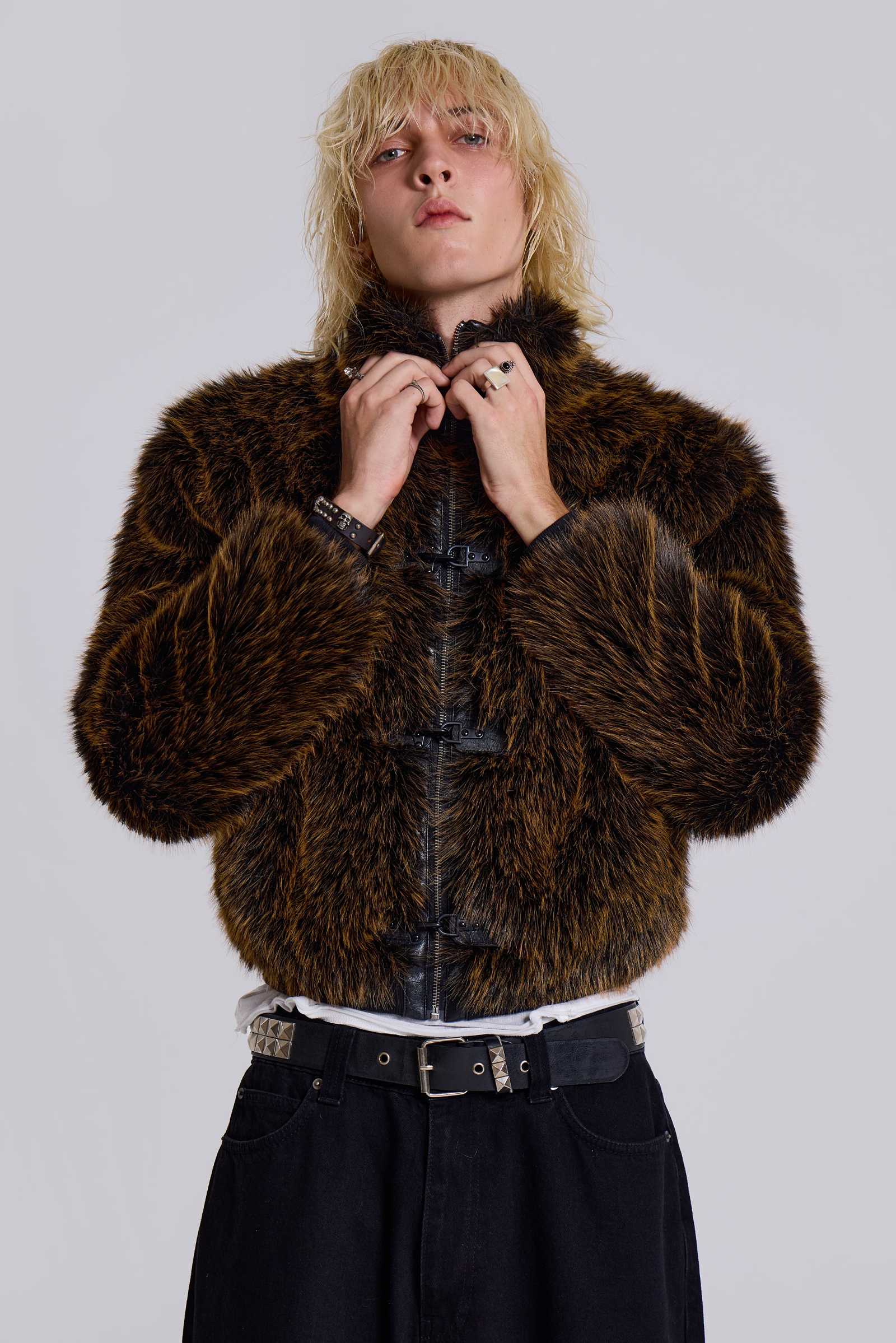 Brown Mendoza Faux Fur Jacket