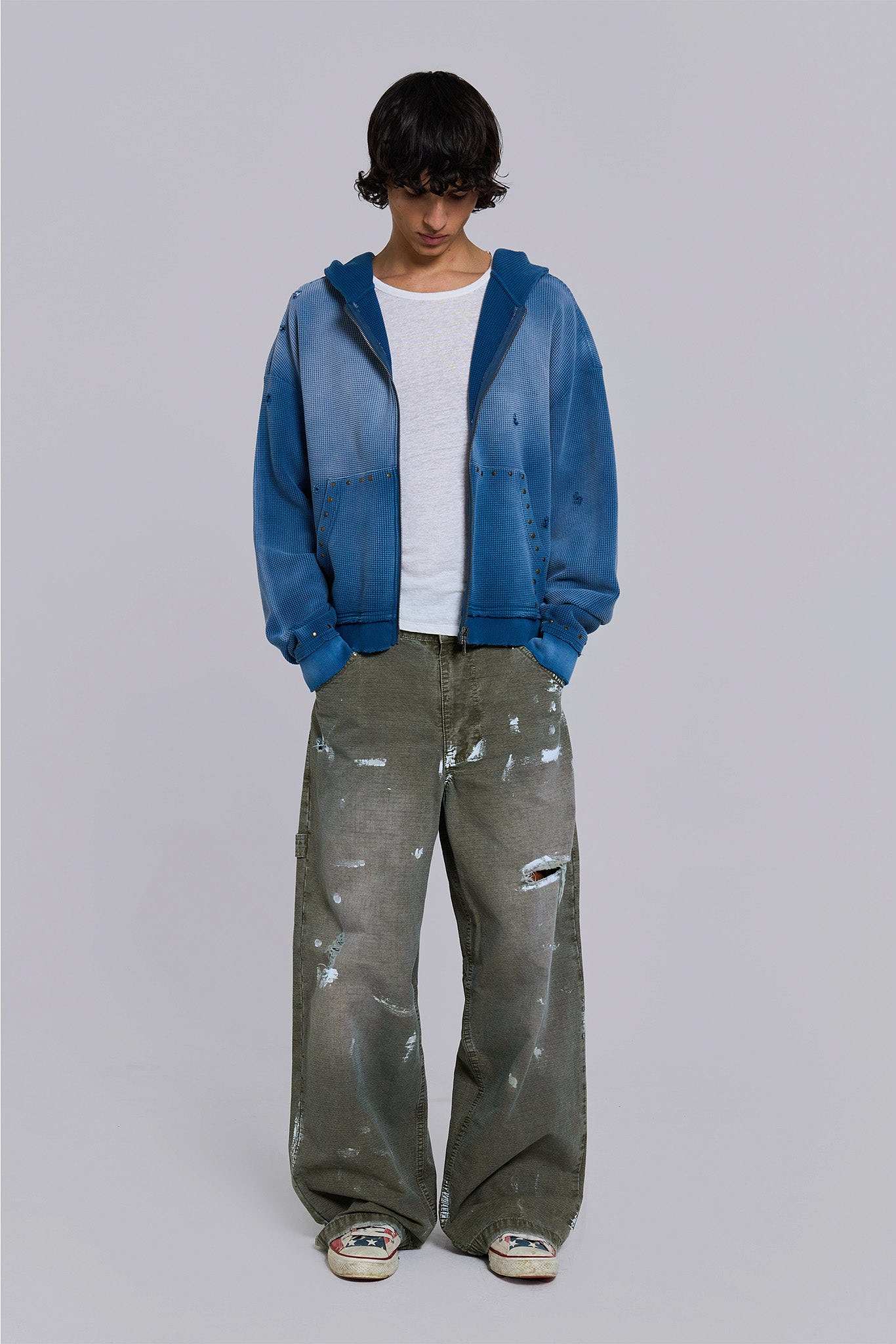 Painted Khaki Ripstop Carpenter Jeans