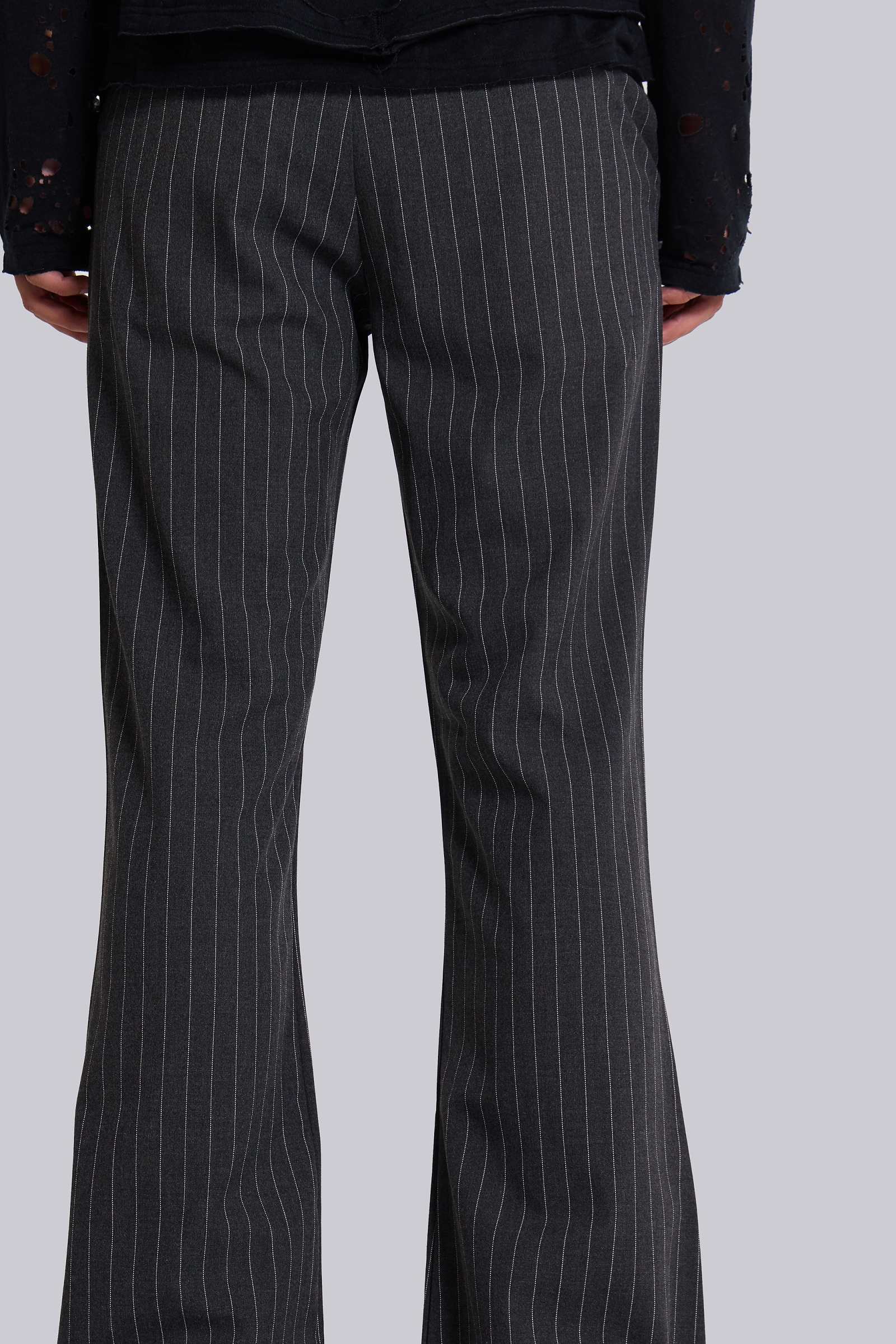 ぬーん様　JadedLondon GreyStripe buggy slacks Grey Pinstripe Stacked Bootcut Suit Pants | Jaded London | Clothing