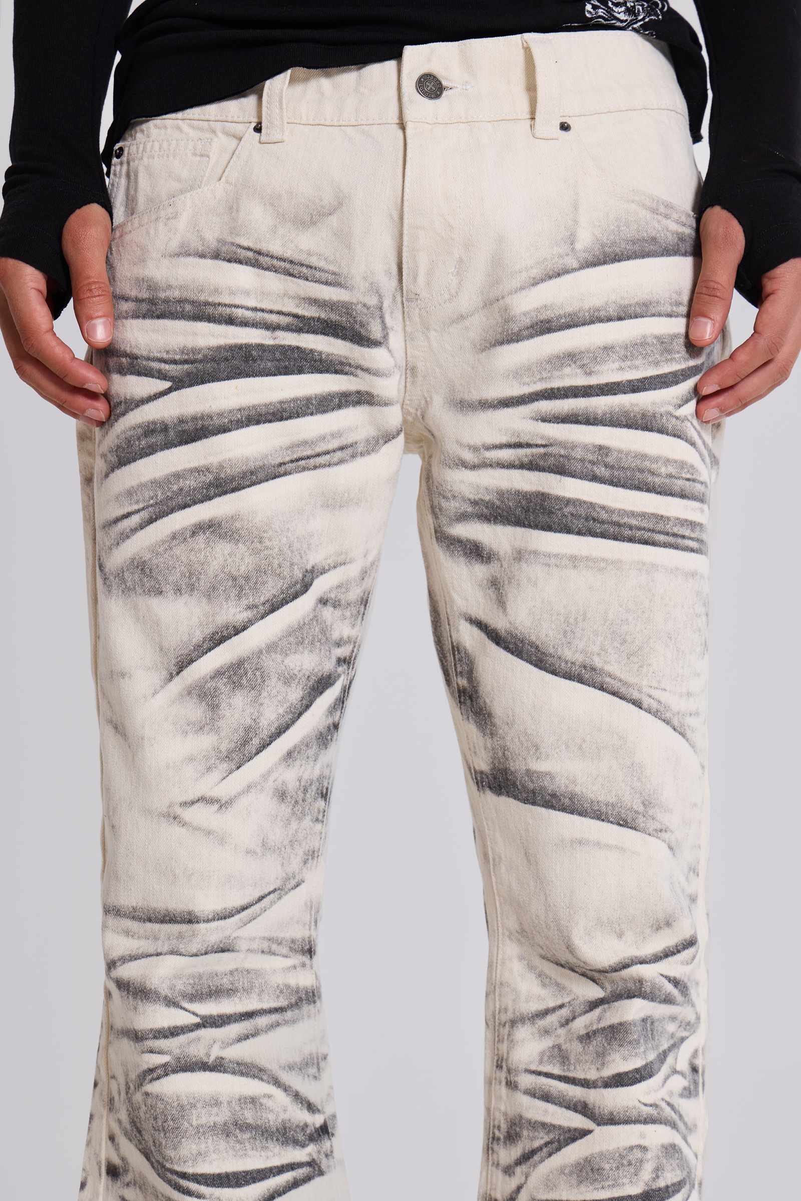 Arctic White Drift Bootcut Jeans