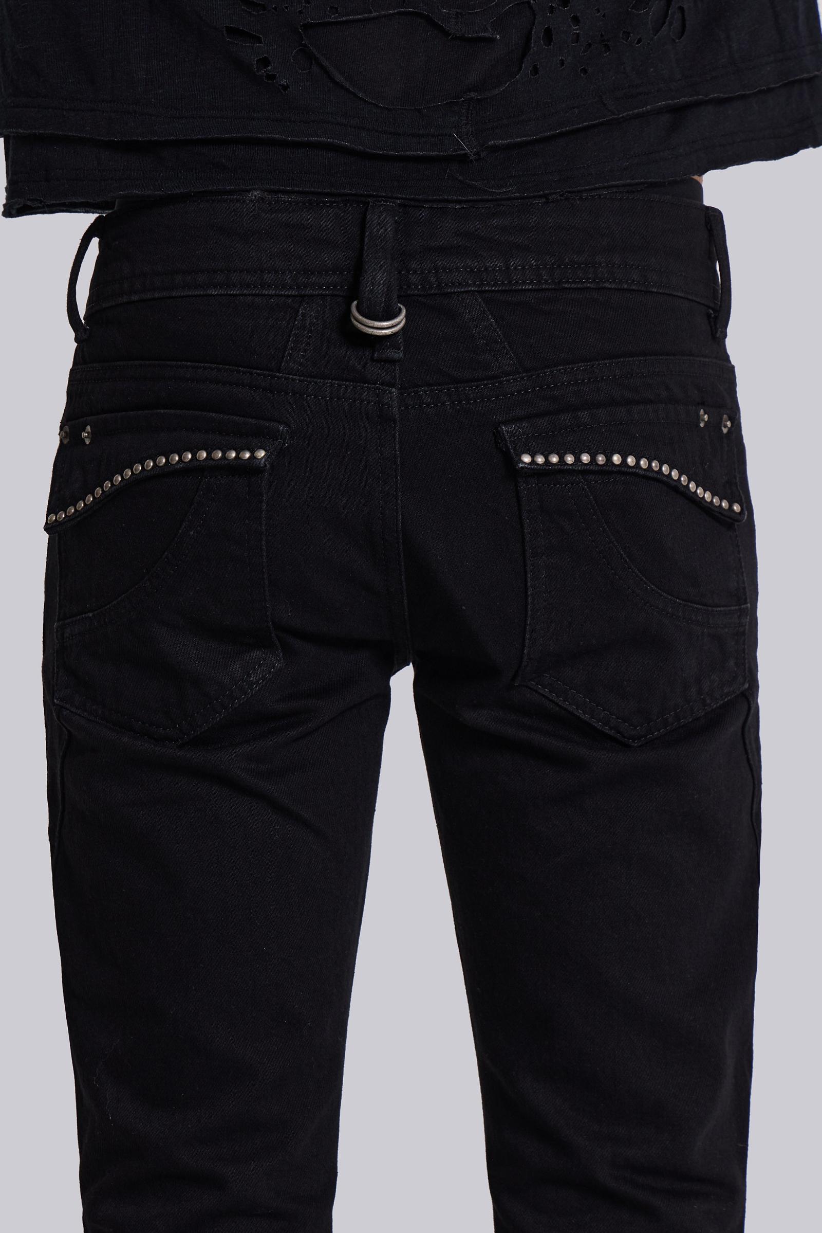 Jet Black Studded Drift Bootcut Jeans