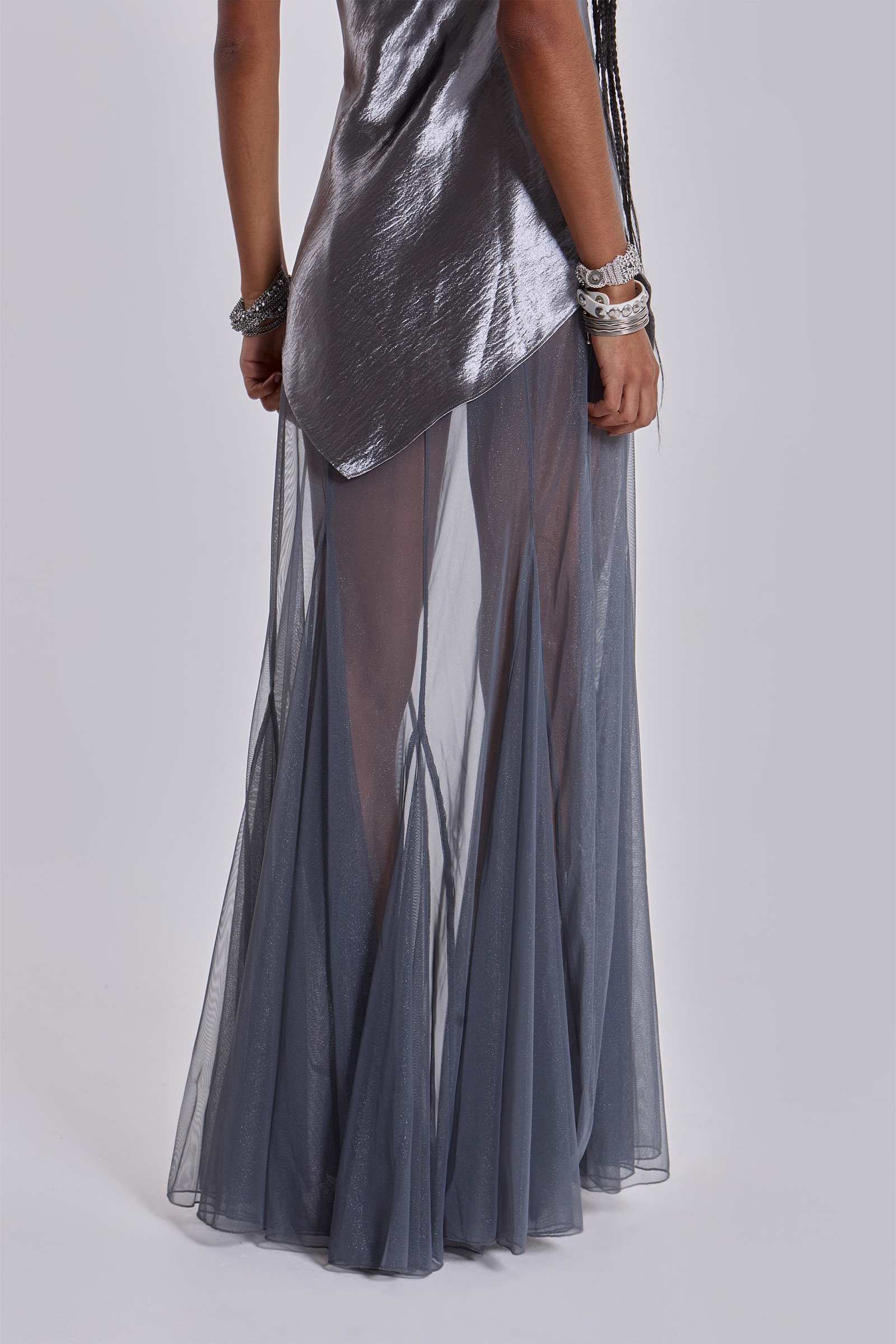 Talassa Maxi Dress with Real Feather