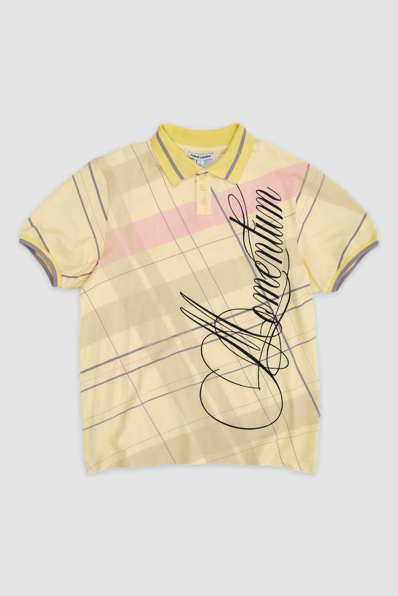 Yellow Momentum Check Polo Top – view 2