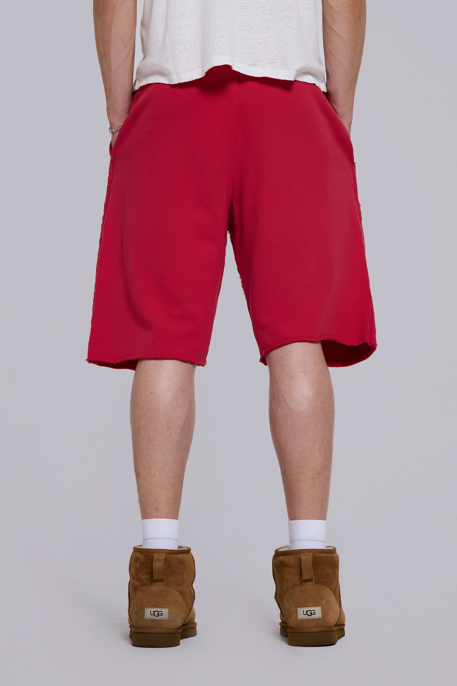 Cleo Slouchy Jogger Shorts in Red