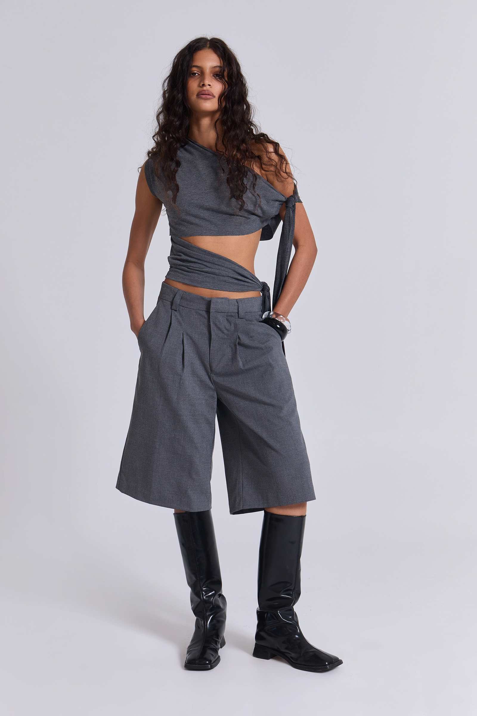 Mena Asymmetric Top in Grey