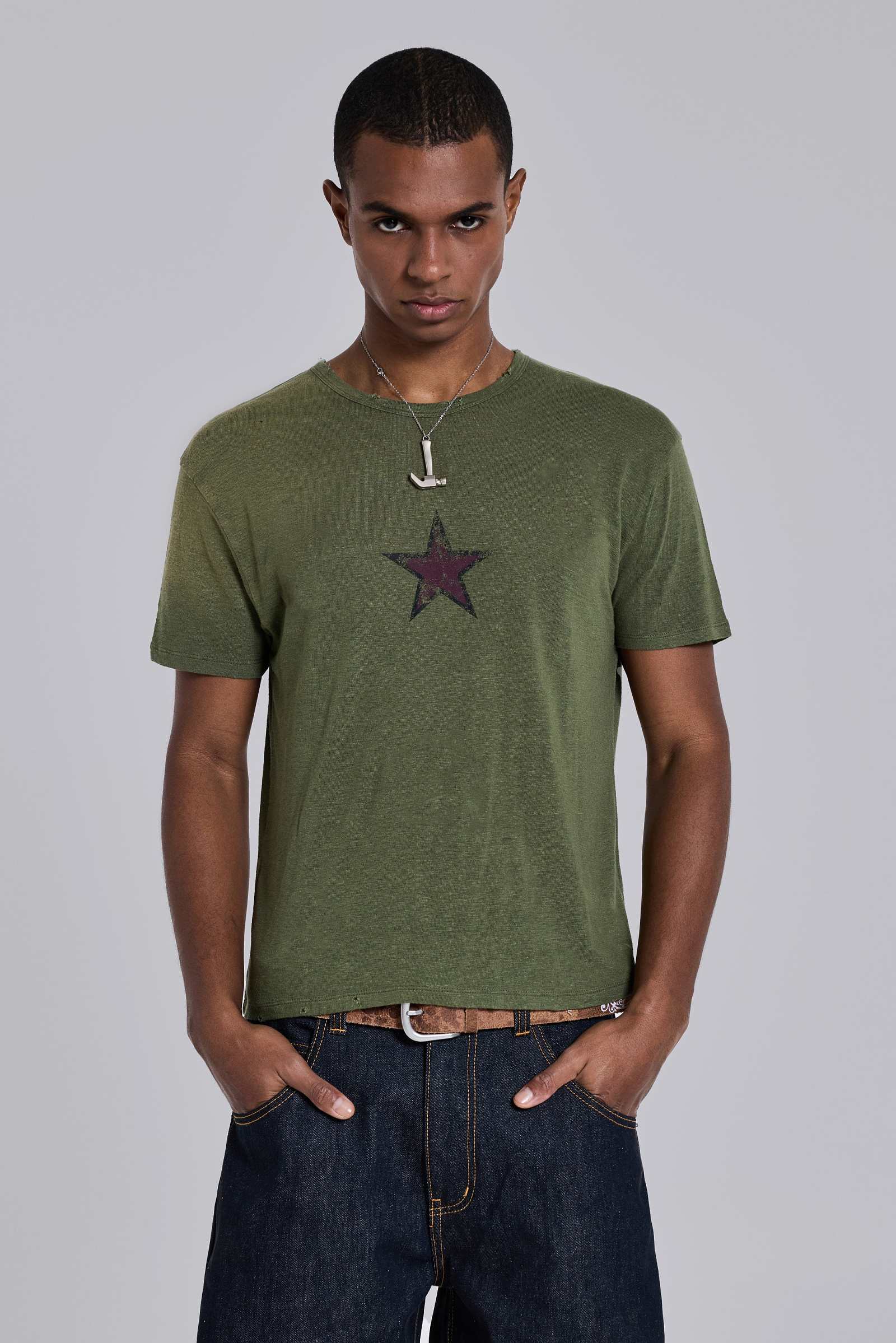 Green Star Sun Faded T-Shirt