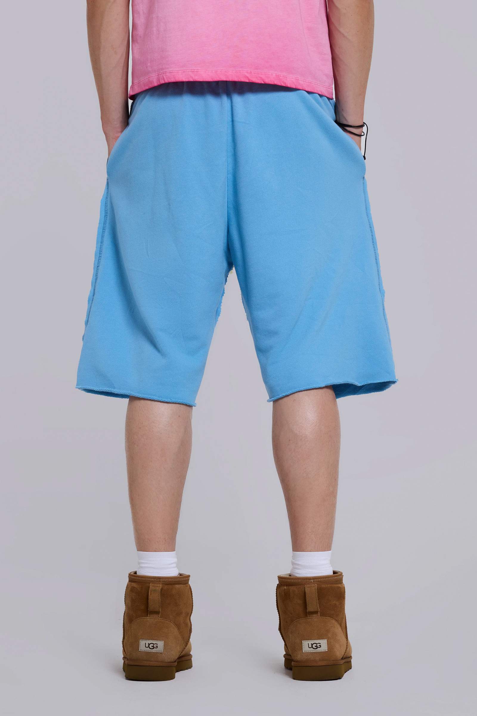 Cleo Slouchy Jogger Shorts in Blue