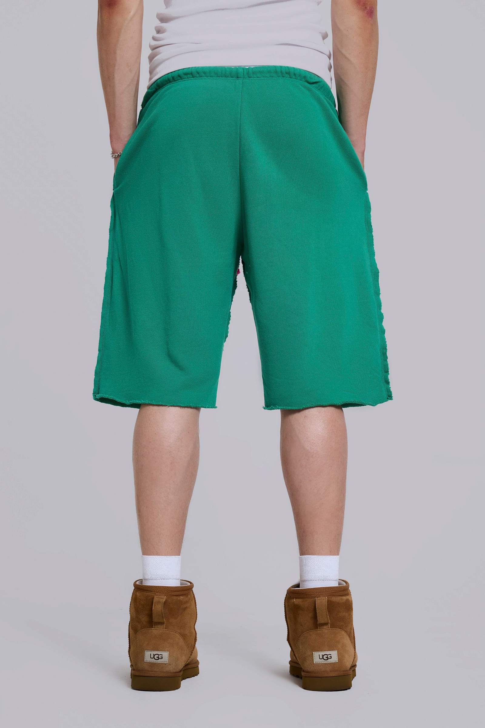 Cleo Slouchy Jogger Shorts in Green