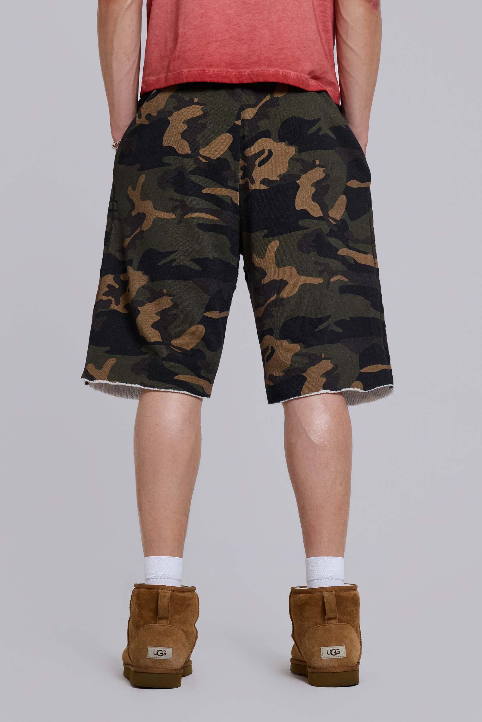 Cleo Slouchy Jogger Shorts in Camo
