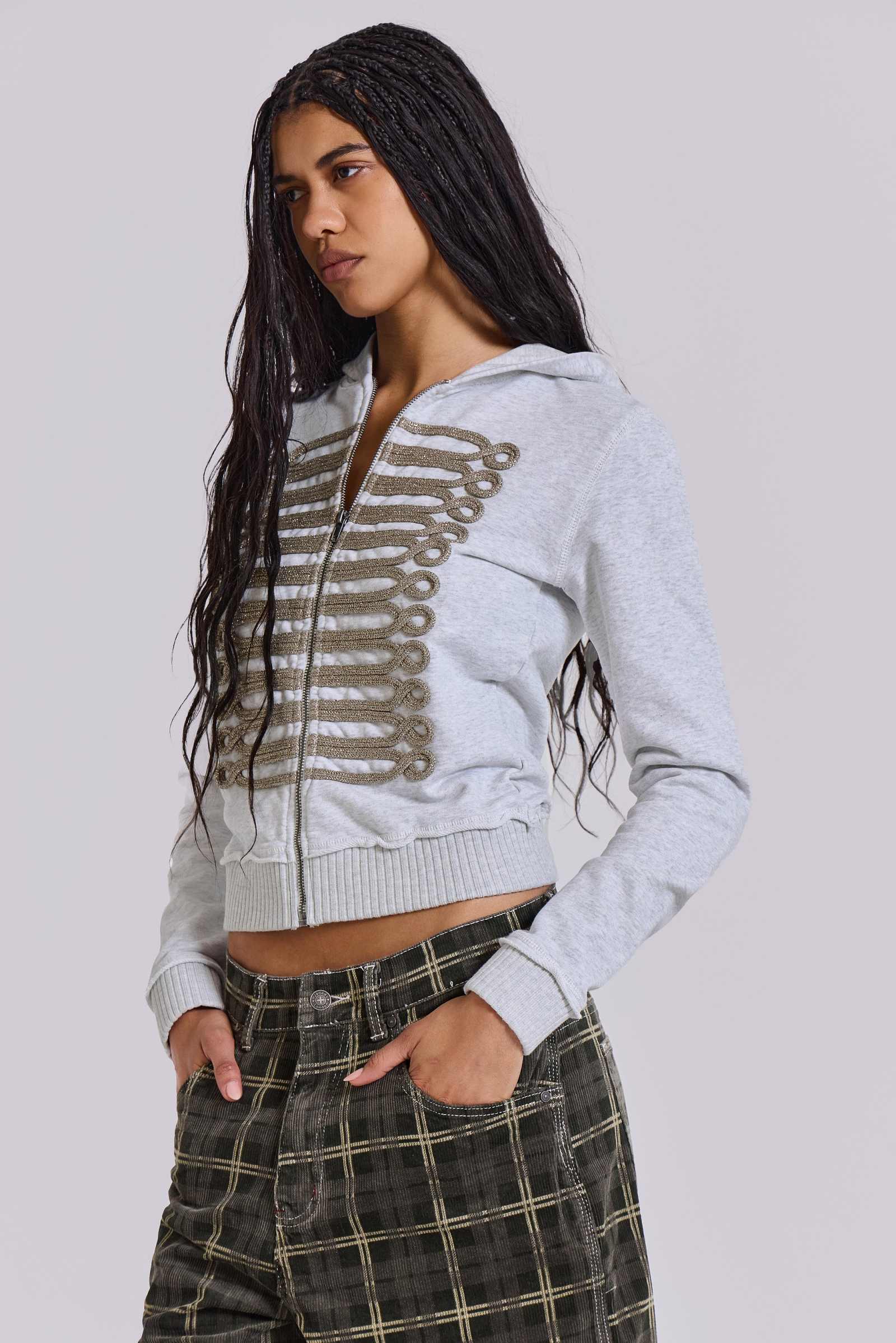 Grey Marl Military Monster Hoodie