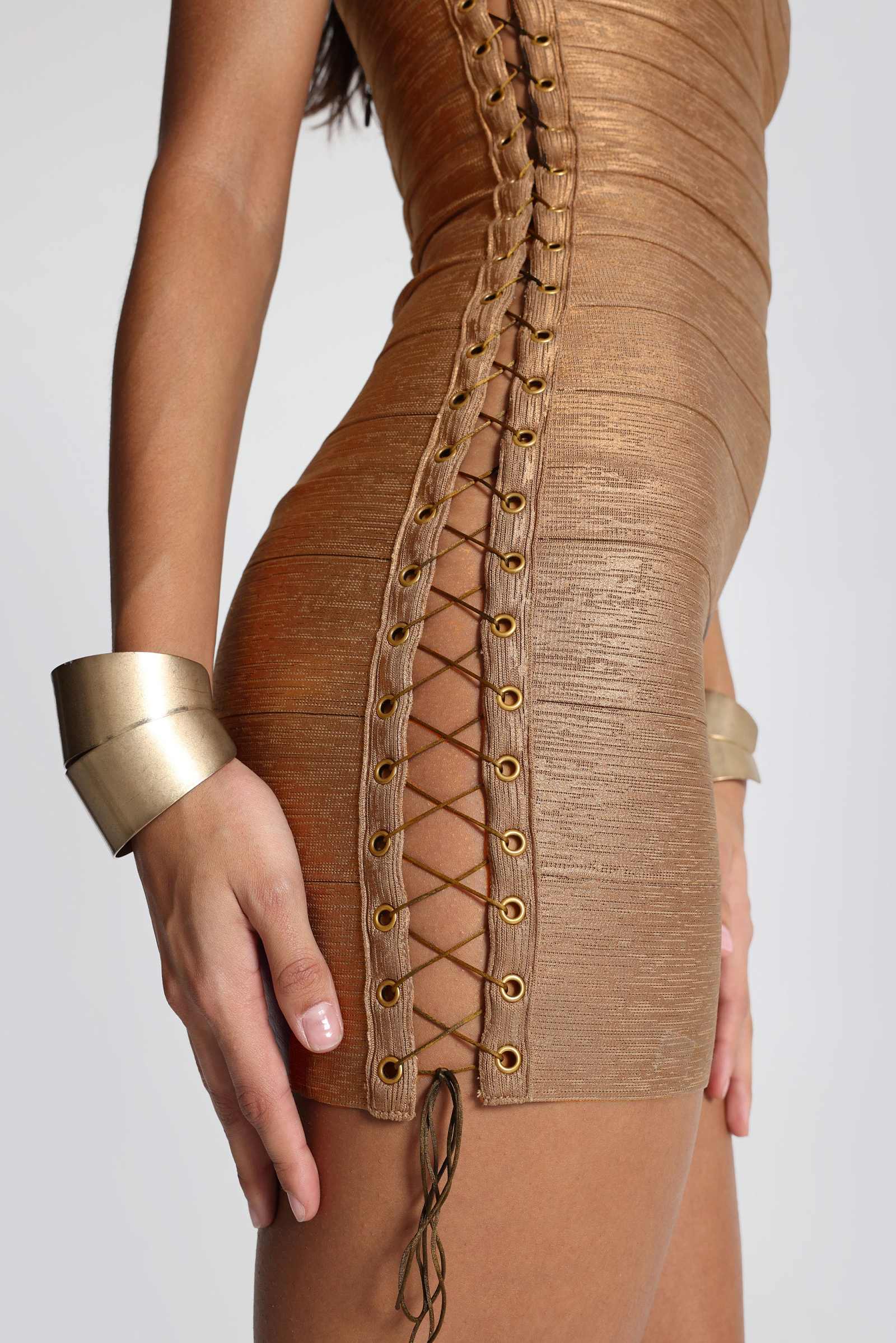 Idol Metallic Bandage Mini Dress in Bronze | Jaded London | Clothing Idol Metallic Bandage Mini Dress in Bronze | Jaded London | Clothing