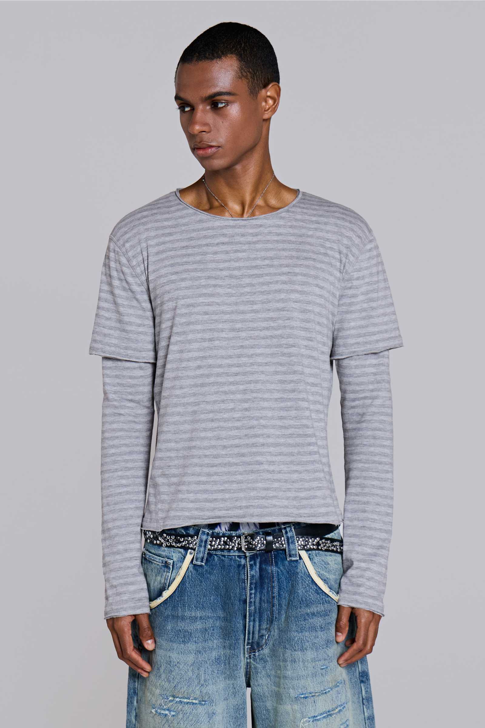 Line Double Layer Long Sleeve Top