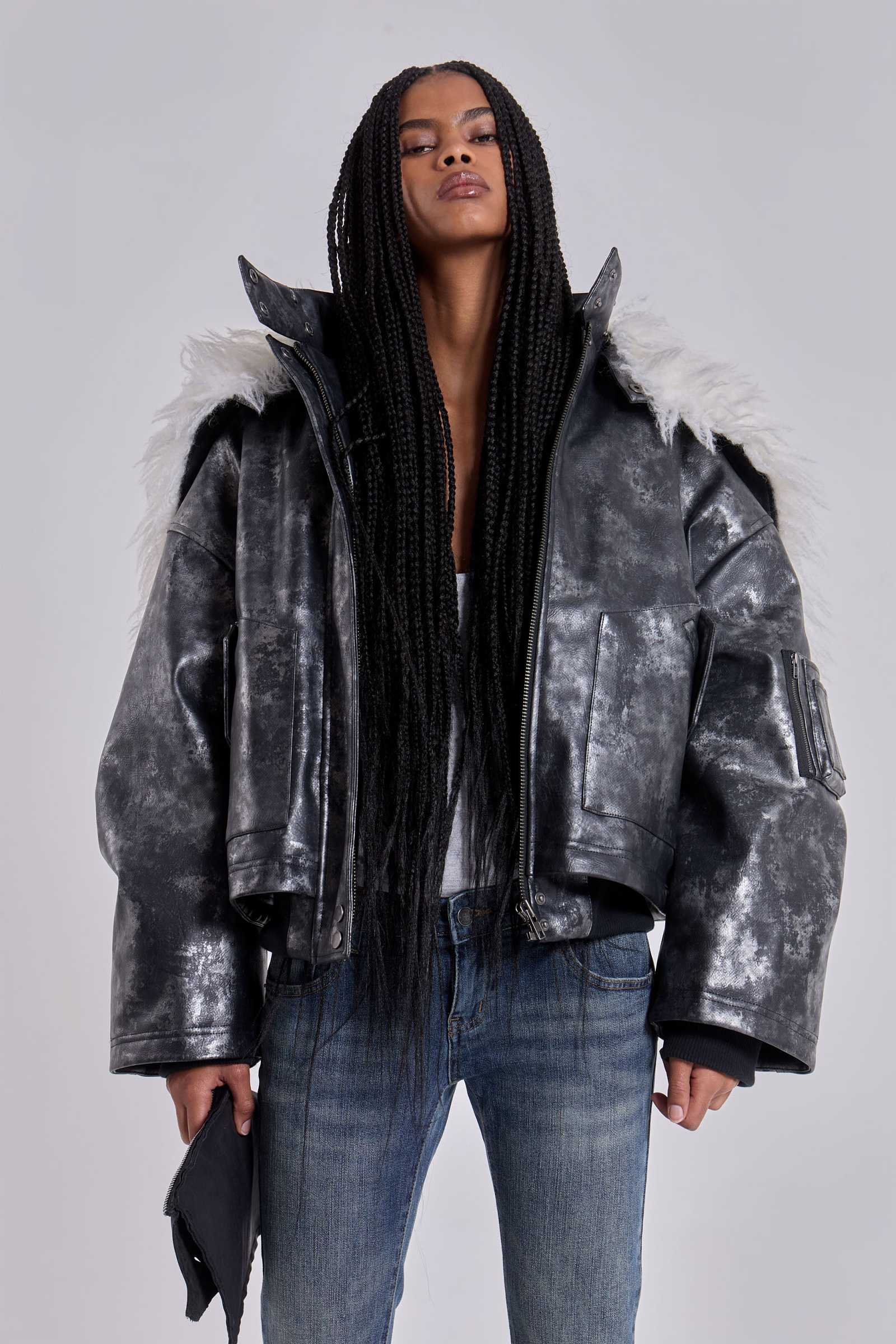 Mistra PU Leather Bomber Jacket