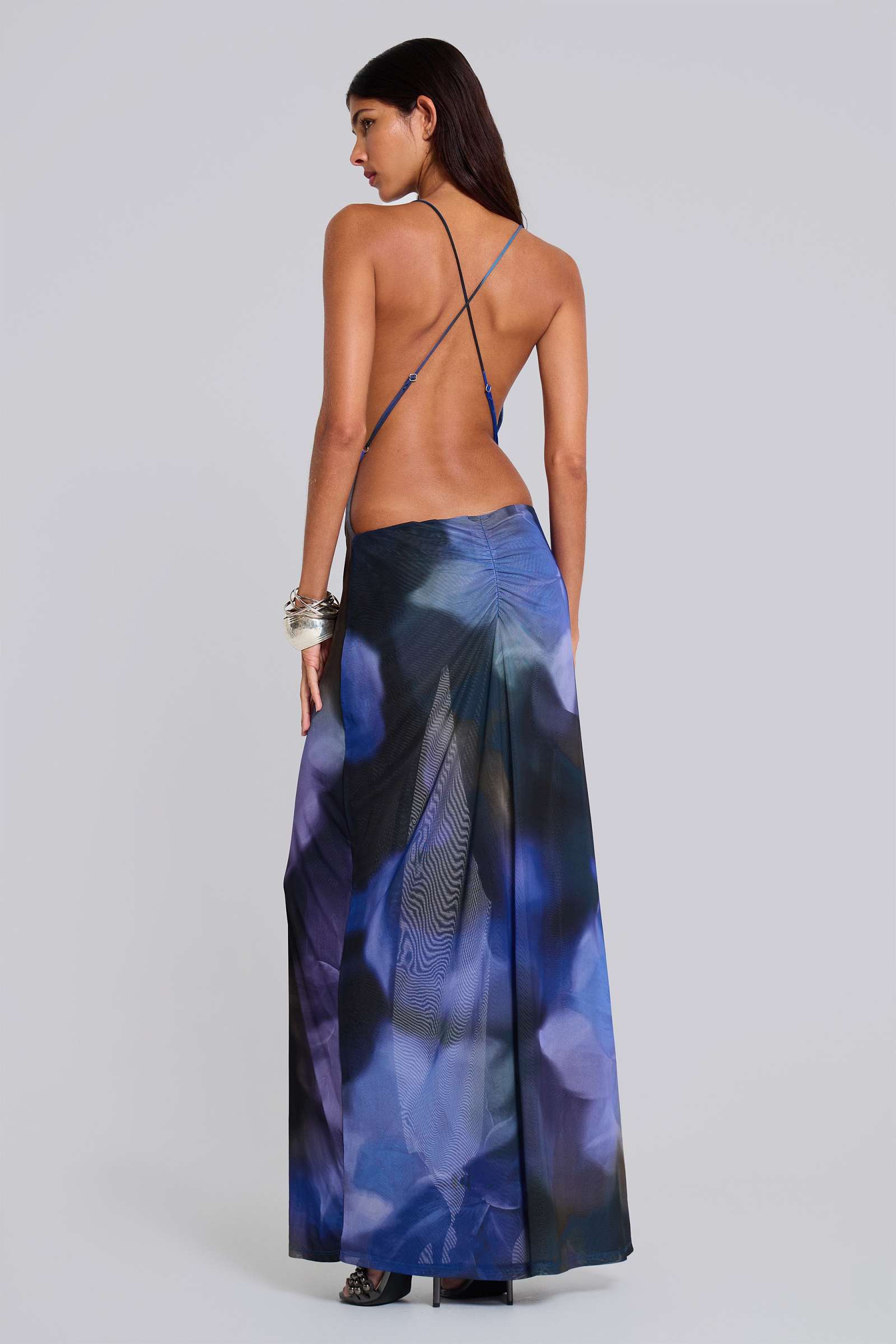 jaded ldn blue dress Jaded London Sedona Blue Floral Maxi Dress in Purple