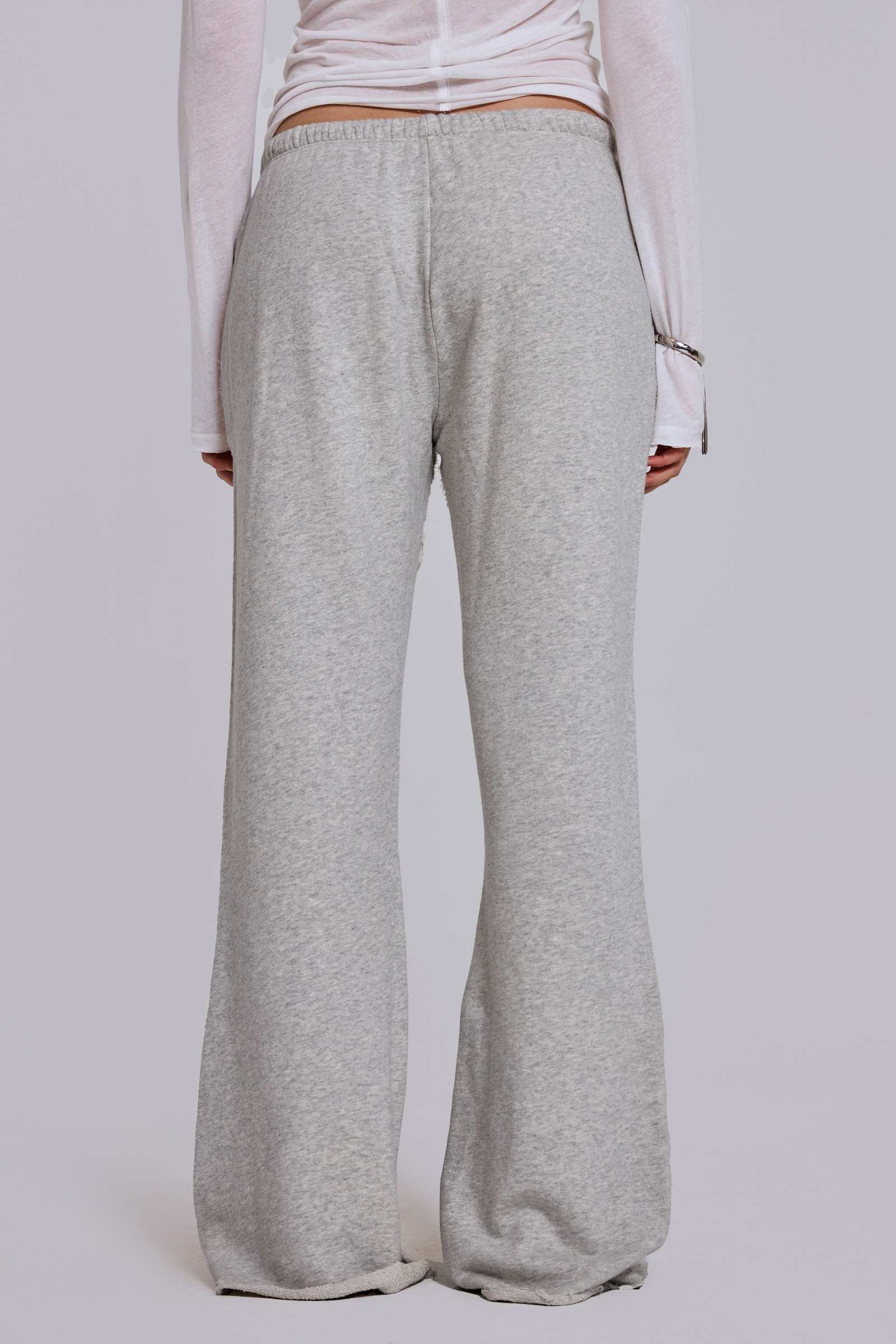 Cleo Slouchy Bootcut Jogger in Grey Marl